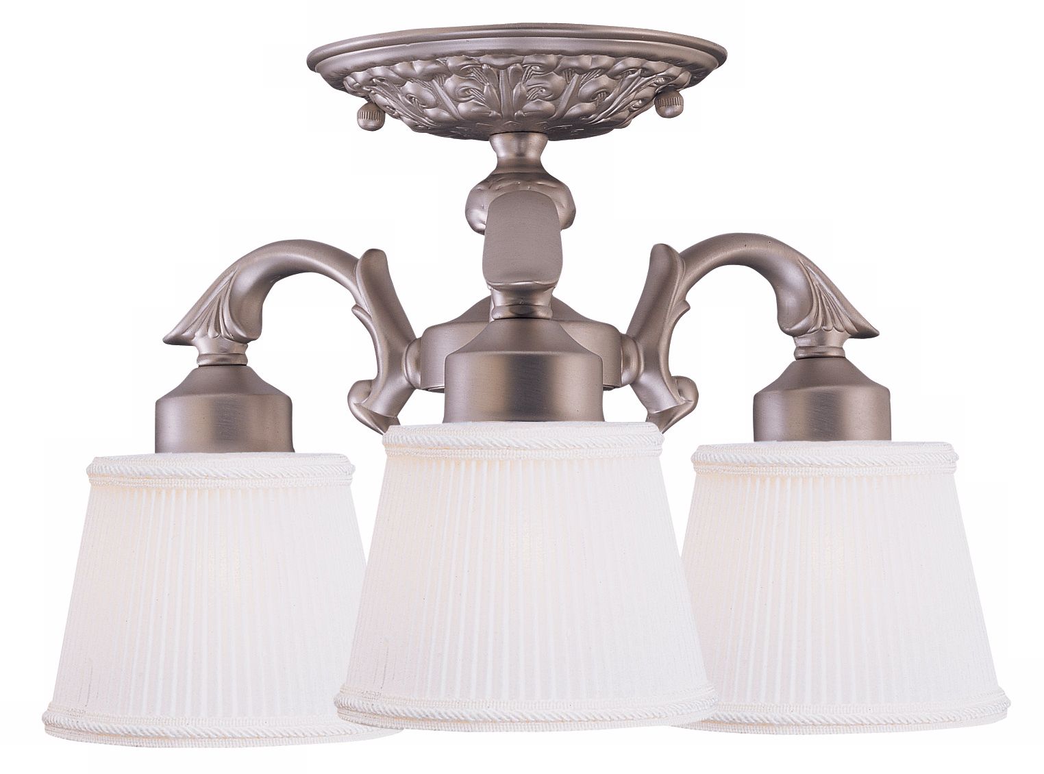 Satin Nickel Crystorama 12" Wide Ceiling Light Fixture