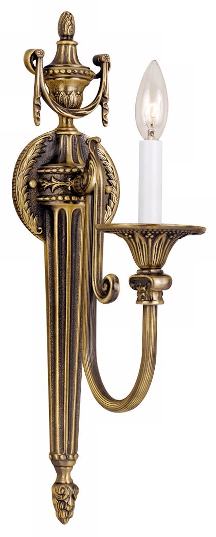 Urn and Leaf Roman Bronze 20 1/2" High Wall Sconce