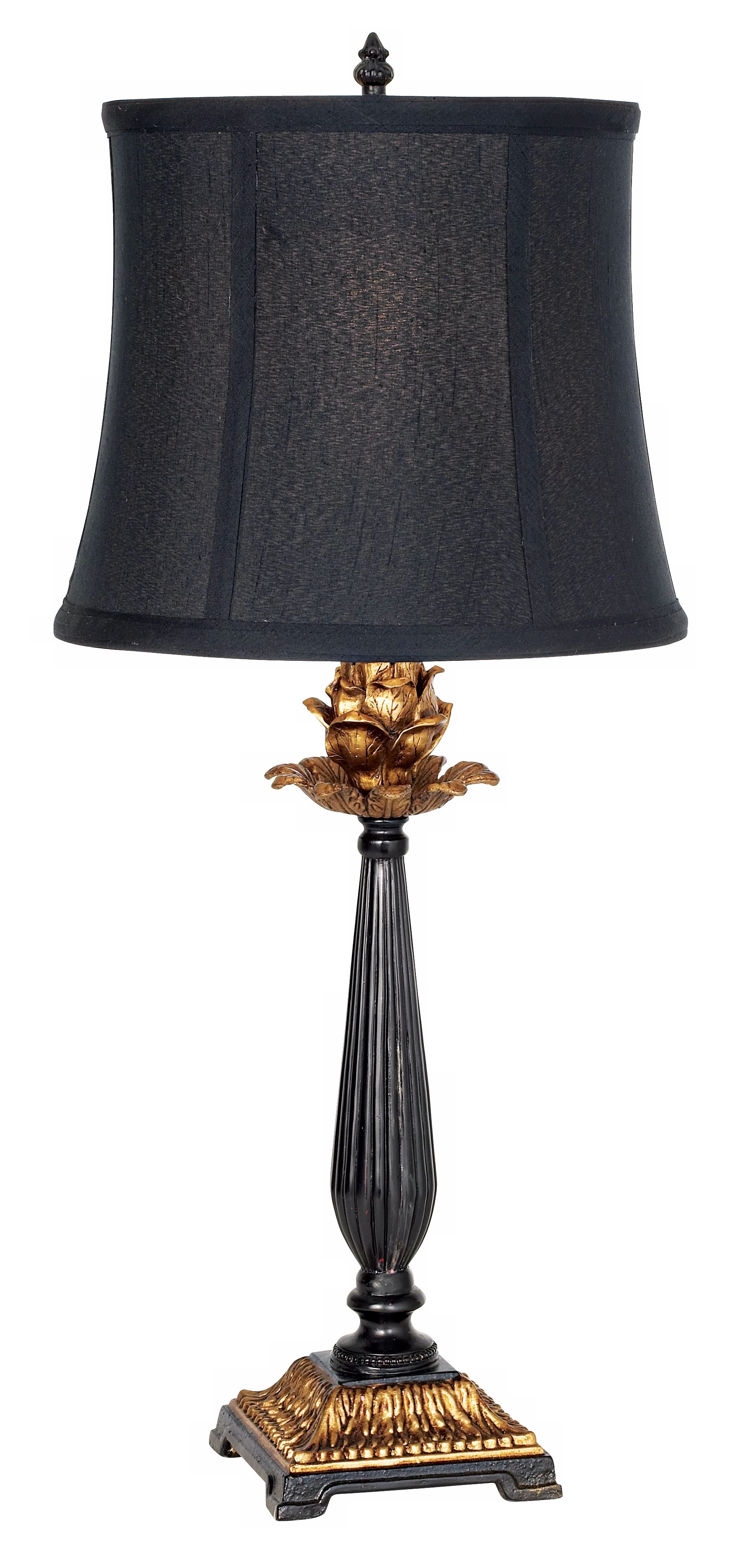 Golden Artichoke Black and Antique Gold Table Lamp
