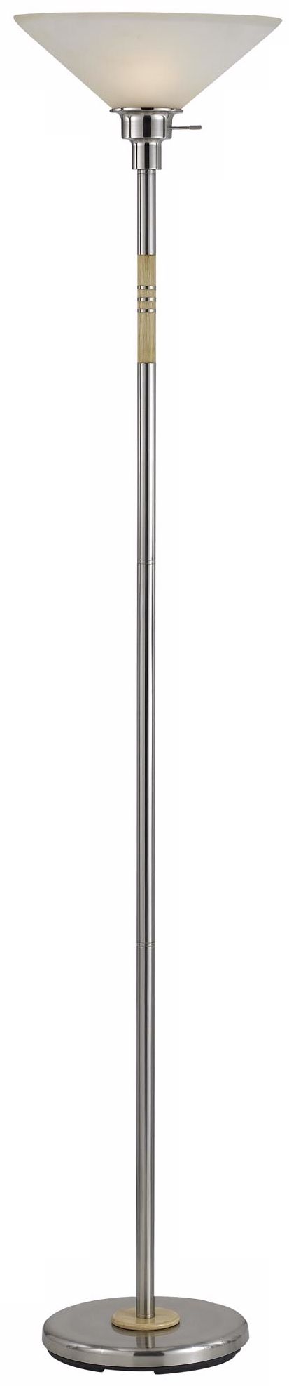 Soho Collection Brushed Nickel Torchiere Floor Lamp