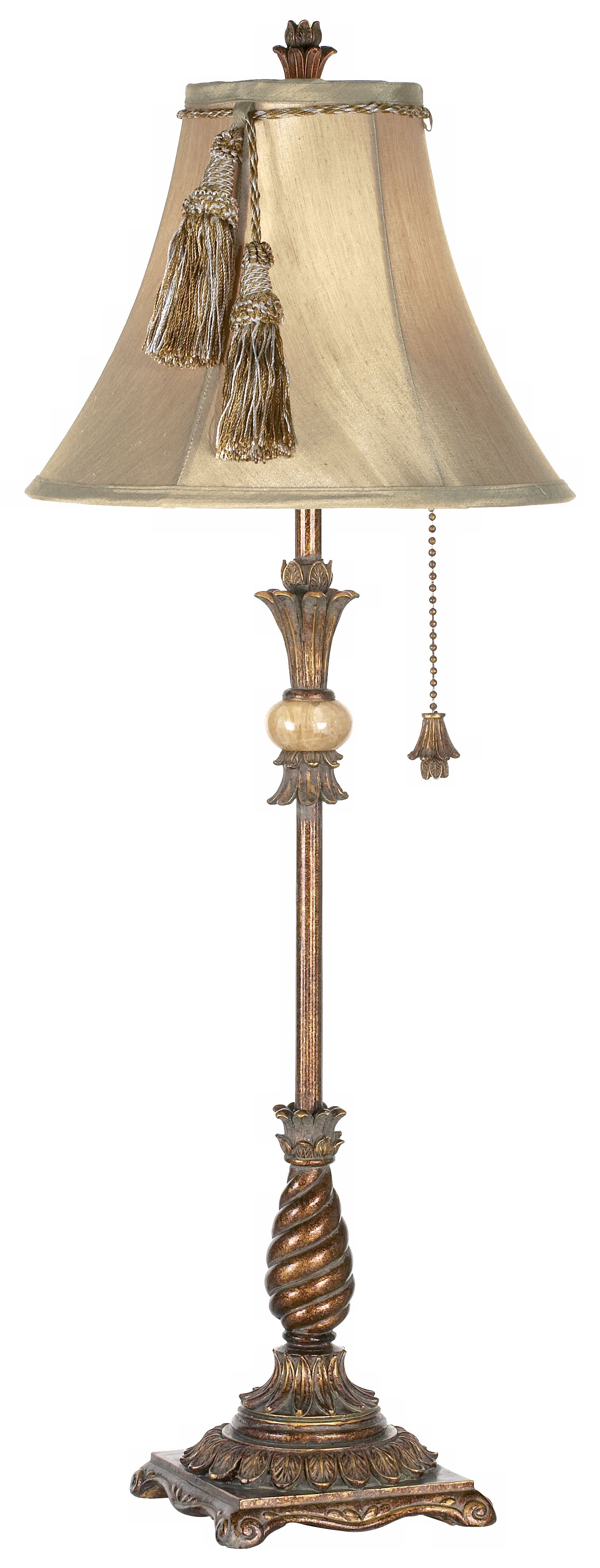 Kathy Ireland Onyx Splendor Candlestick Buffet Lamp