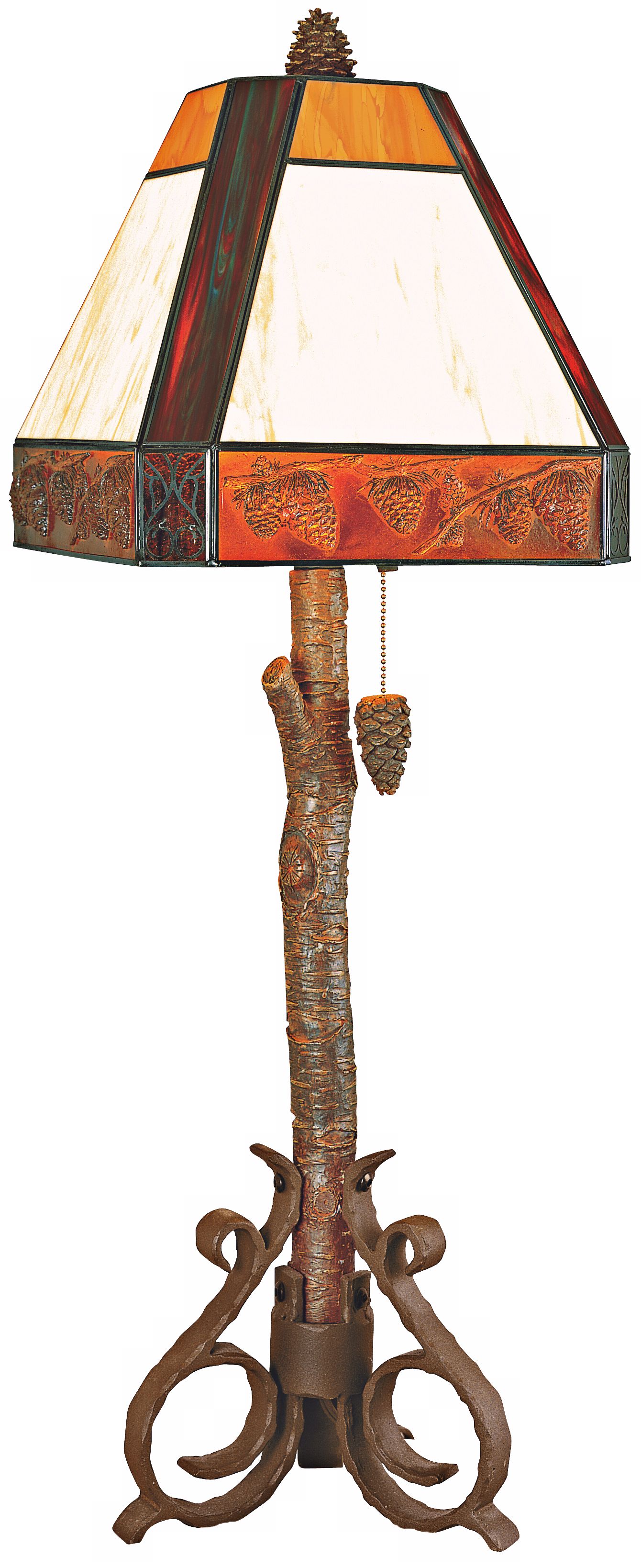 North Woods Sunset Pine Cone Buffet Table Lamp