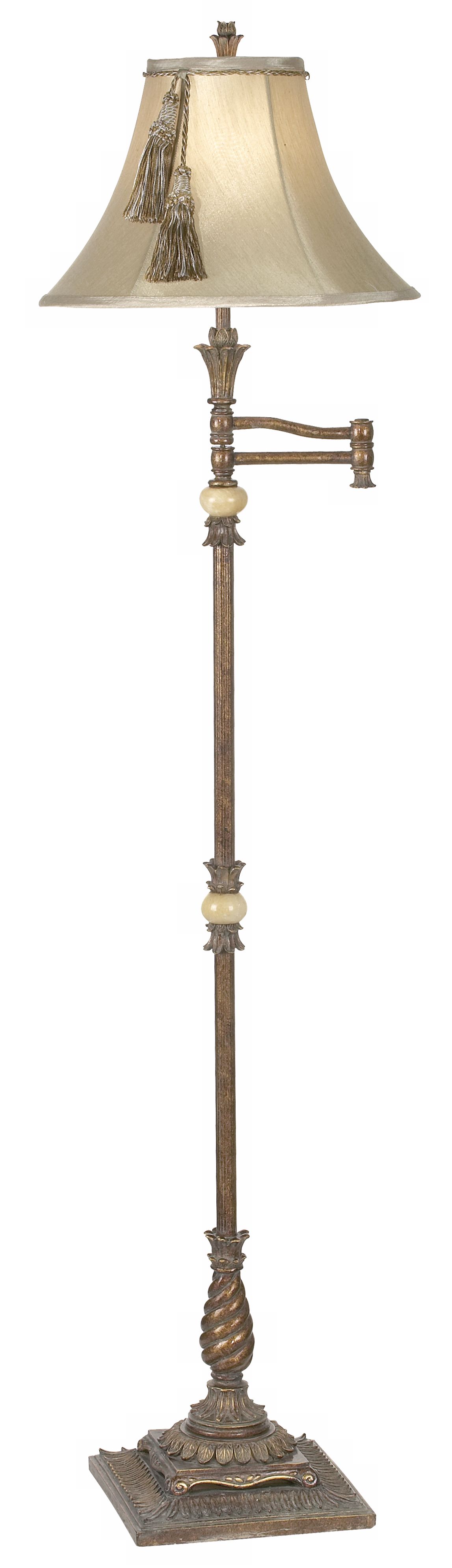 Kathy Ireland Bronze Onyx Splendor Swing Arm Floor Lamp