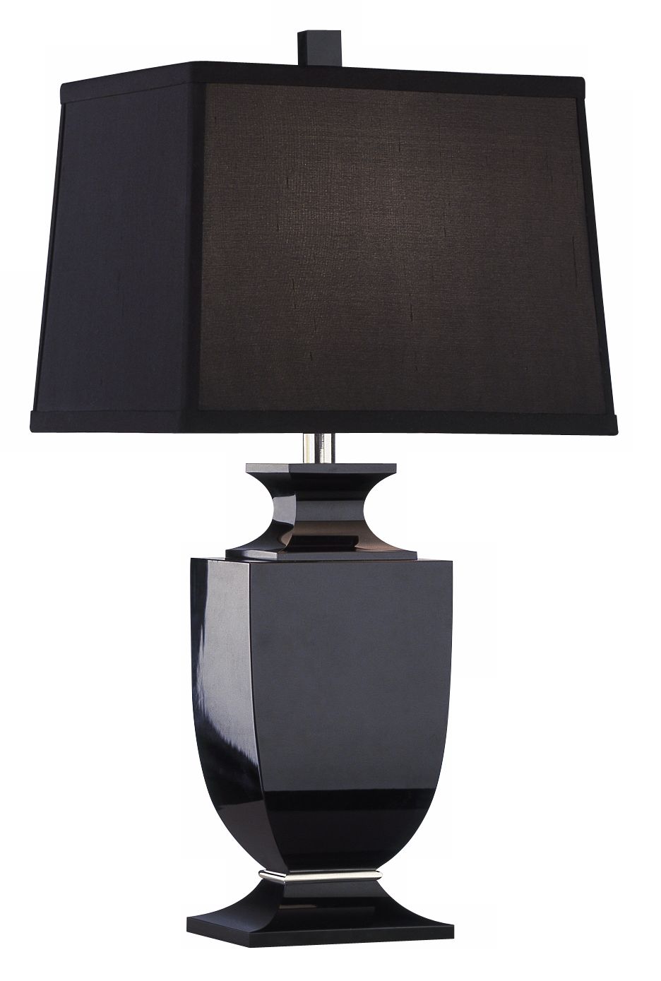 Artemis Accent Black Crystal Silk Shade Table Lamp