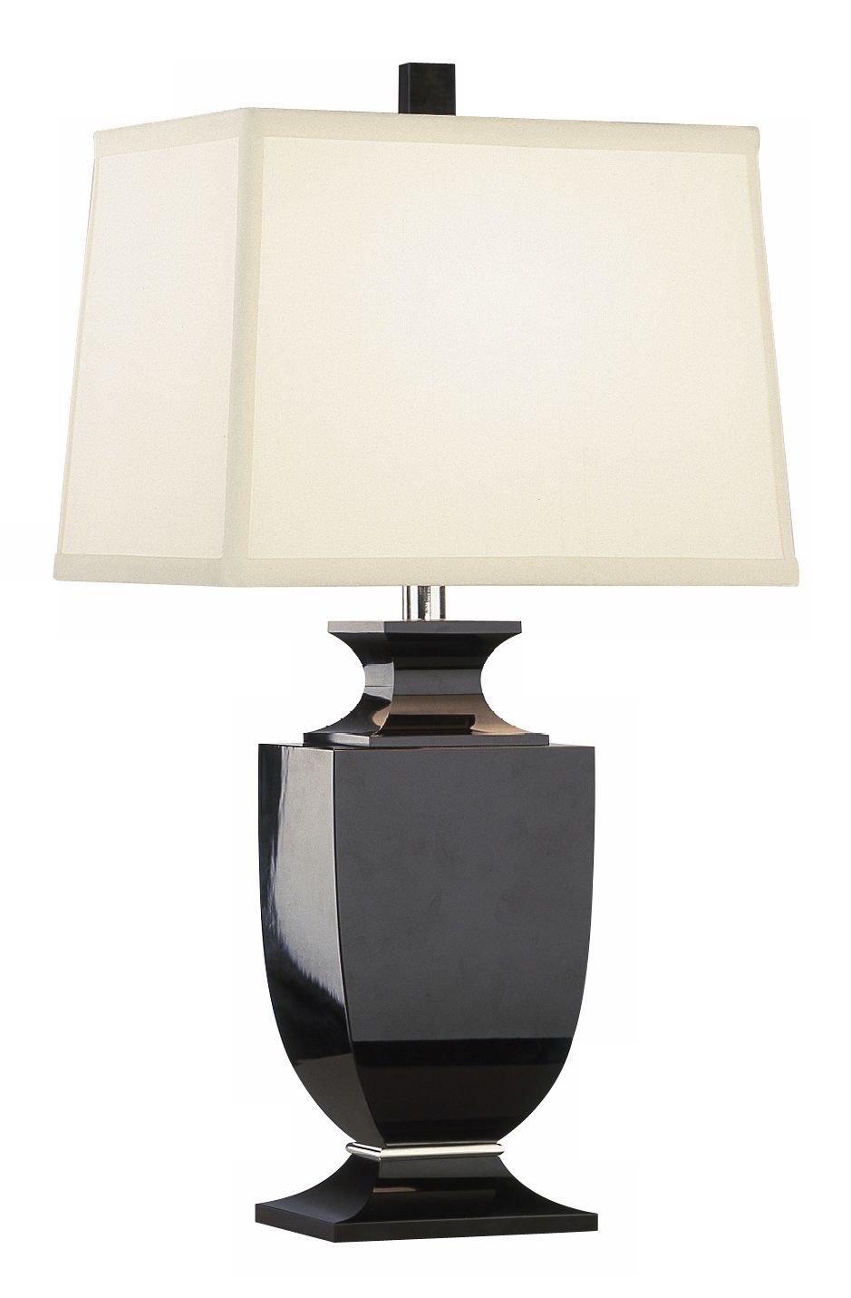Artemis Accent Black Crystal Off-White Shade Table Lamp