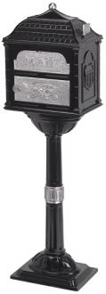 Black Classic Mailbox With Pedestal 93950