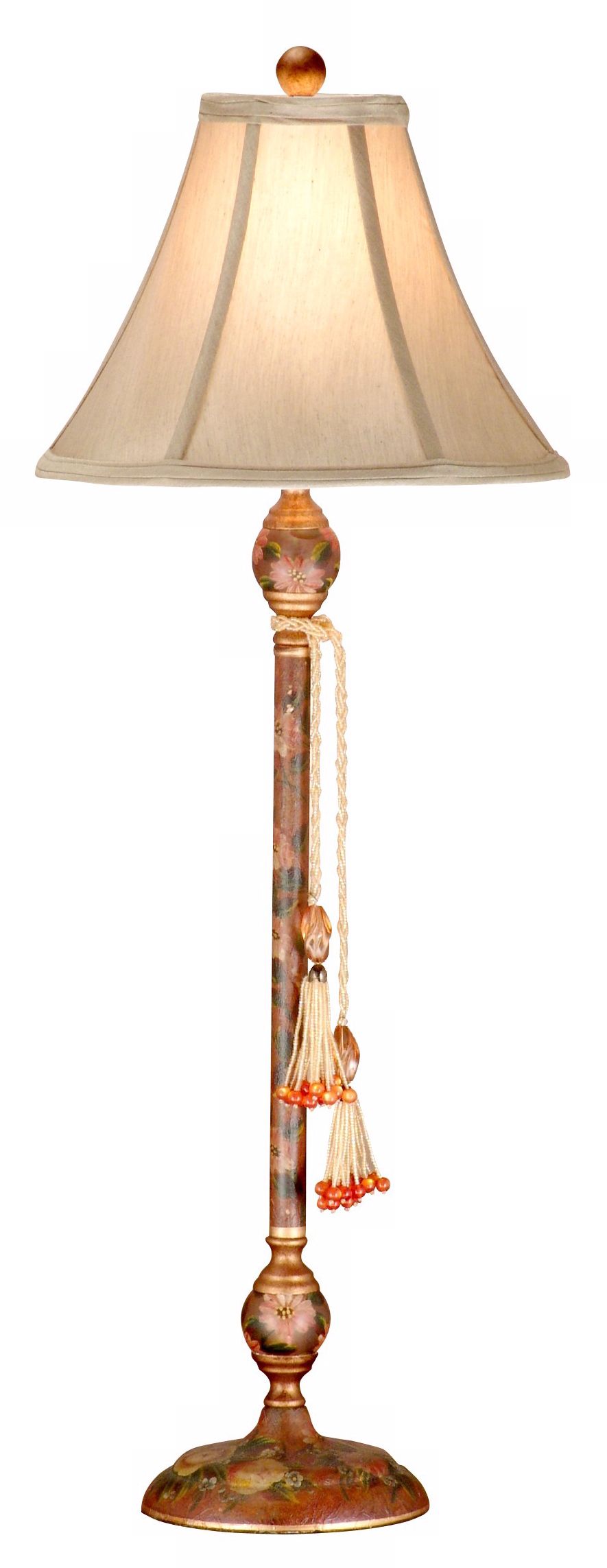 Dale Tiffany Hand-Painted Copper Buffet Lamp
