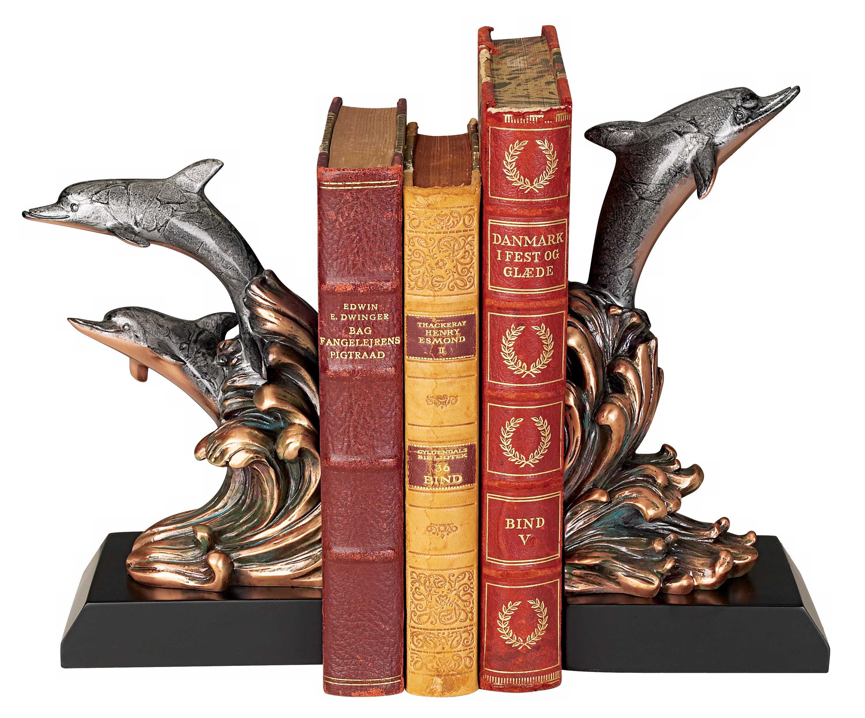 Gray Dolphins Bookends