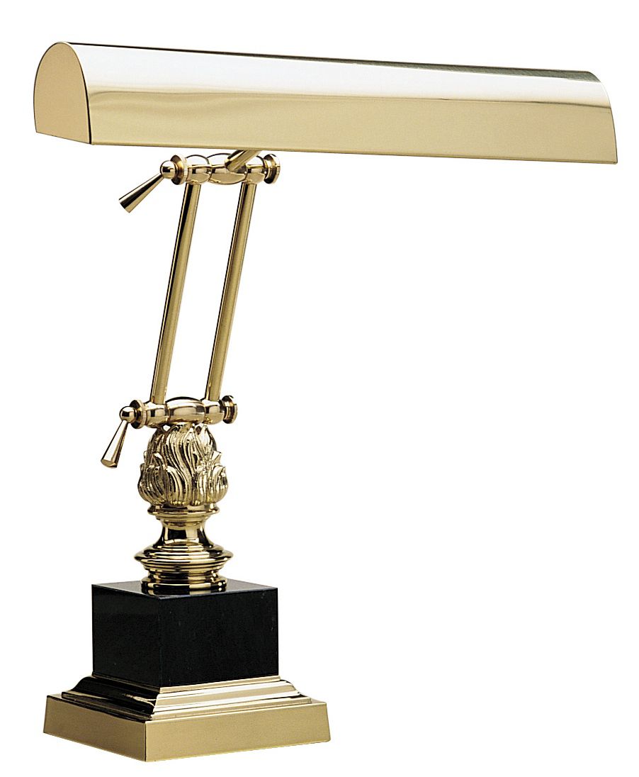 Black Marble and Solid Brass Piano Lamp