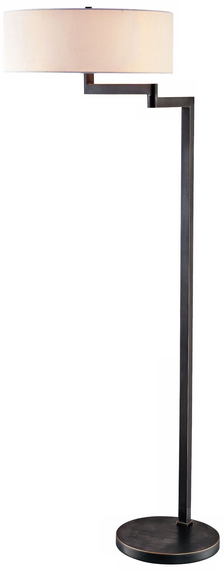 Sonneman Osso Black Brass Swing Arm Floor Lamp
