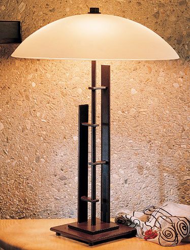 Hubbardton Forge Metra Double Table Lamp with Opal Glass