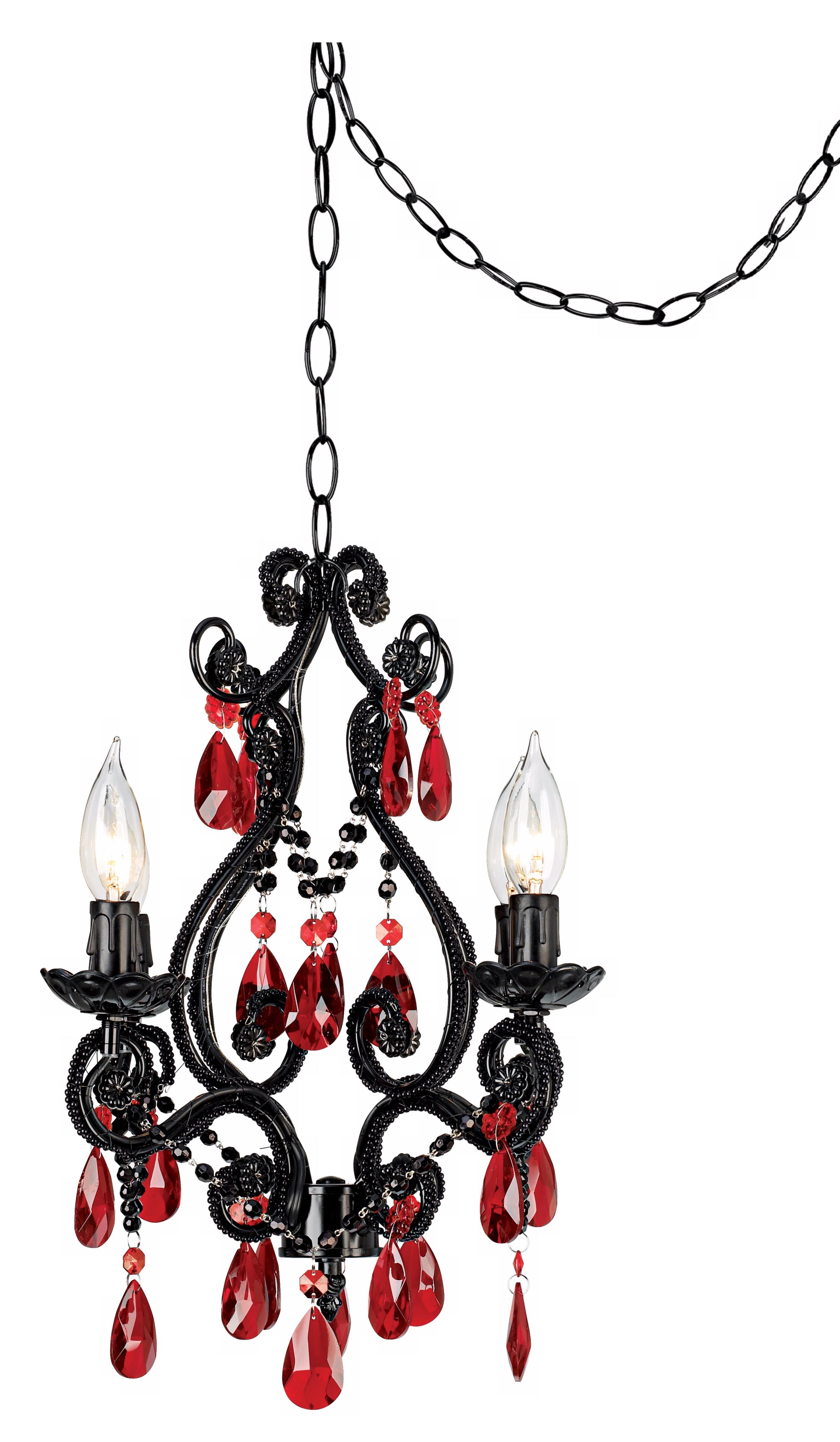 Red and Black Swag Chandelier at LAMPS PLUS