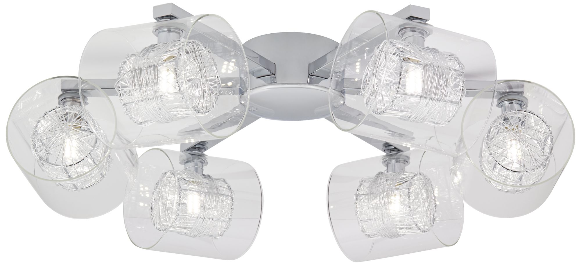 Possini Euro Wire and Glass Cylinder 24" Wide Ceiling Light