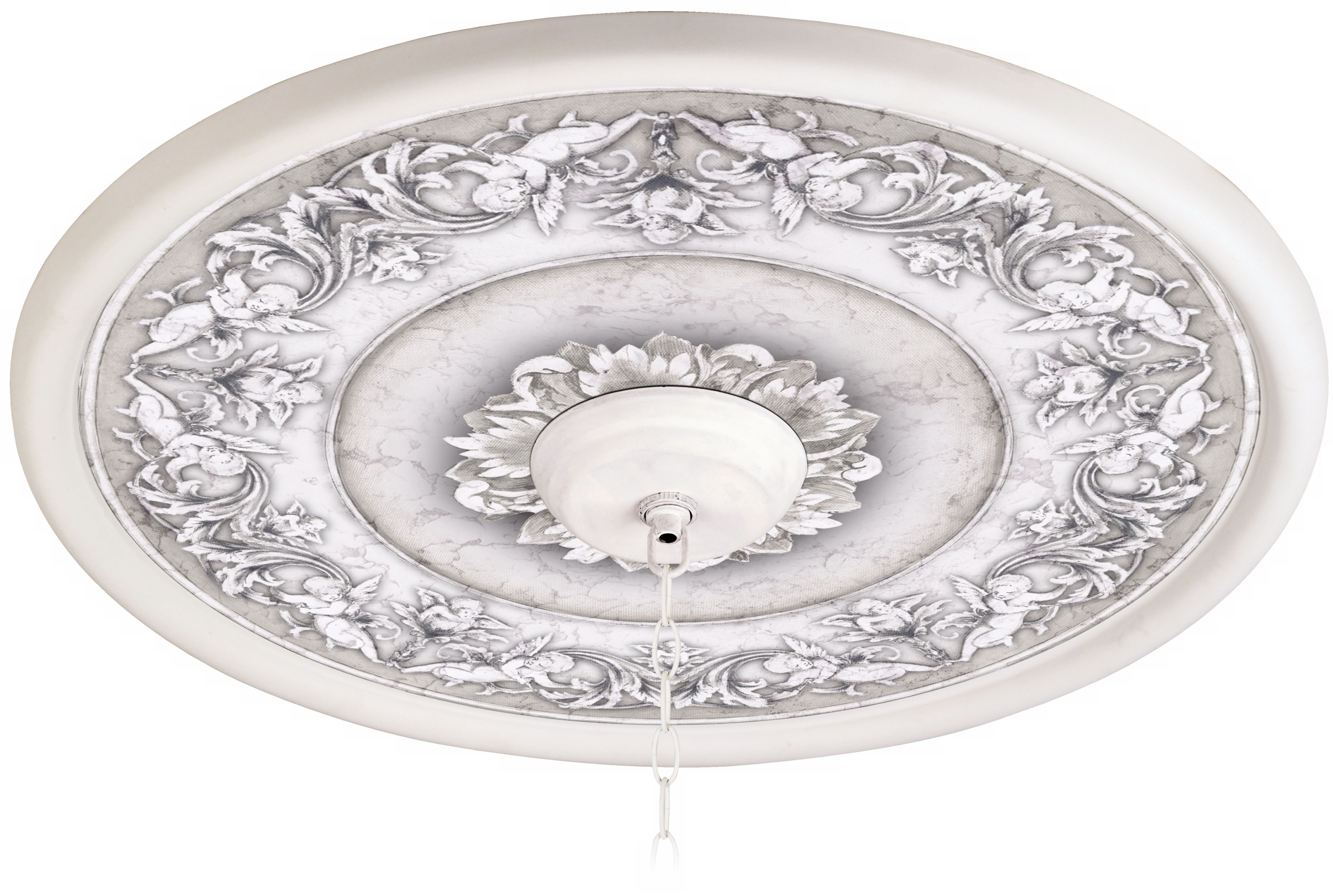 Camelot Manor Mist 24" Wide White 4 in. Opening Medallion