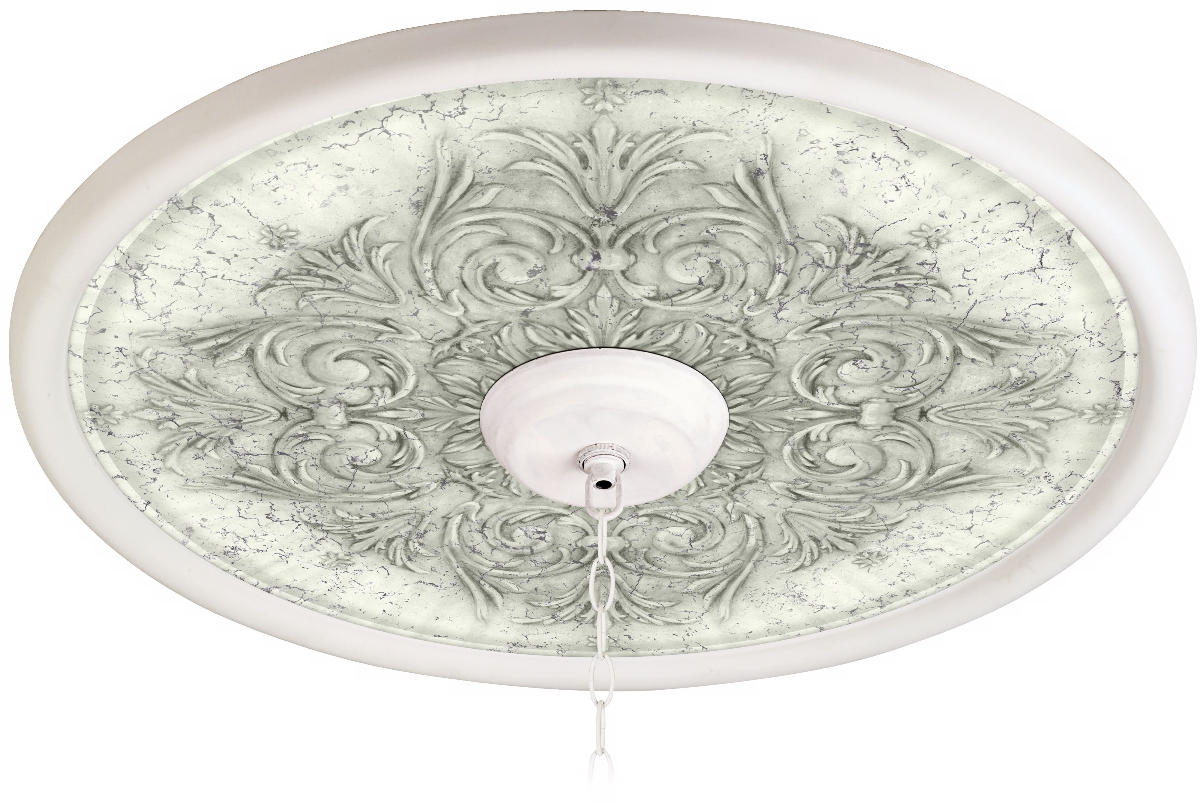 Antiquity Stone 24 Inch Wide White 4 Inch Opening Medallion
