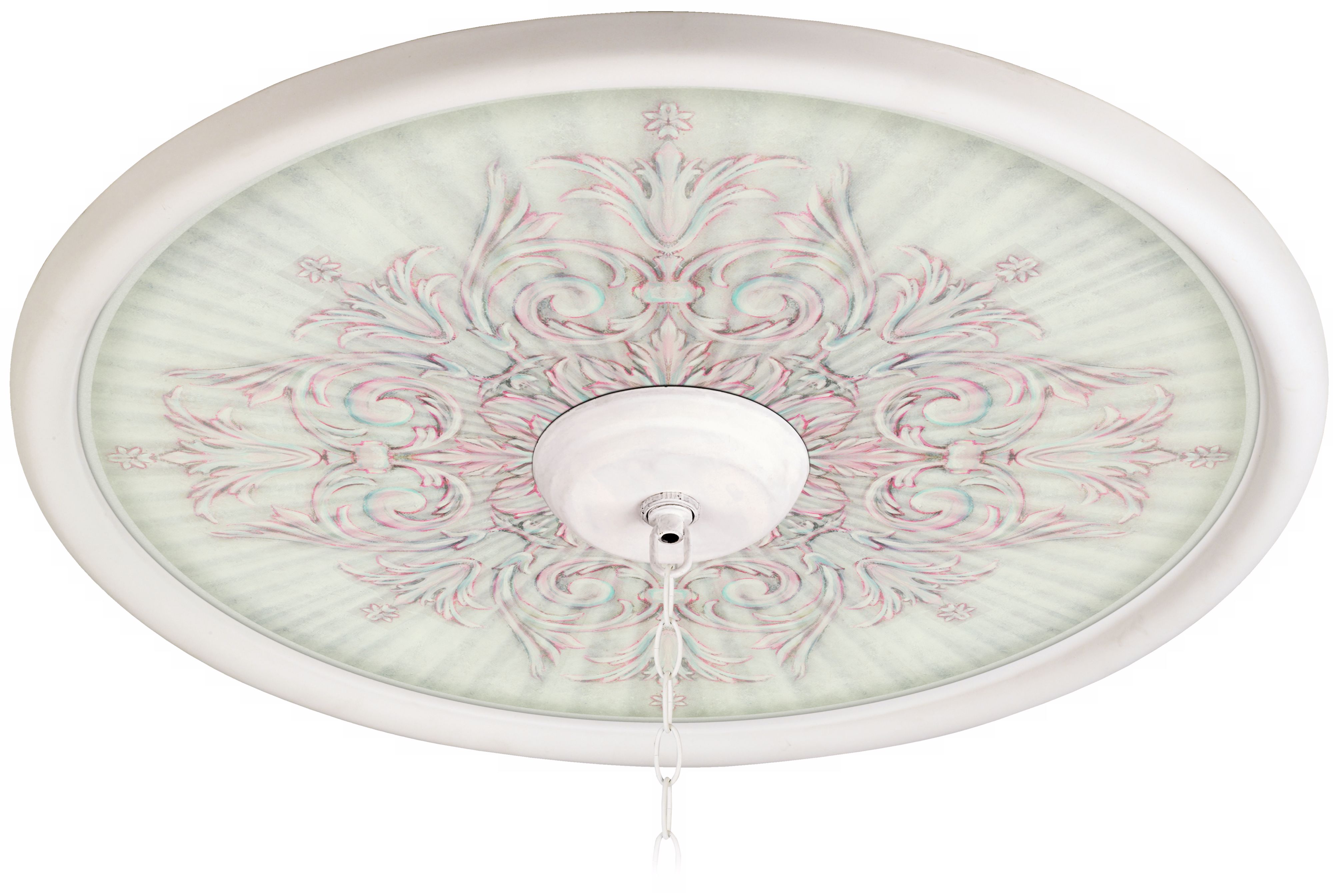 Antiquity Shell 24 Inch Wide White 4 Inch Opening Medallion