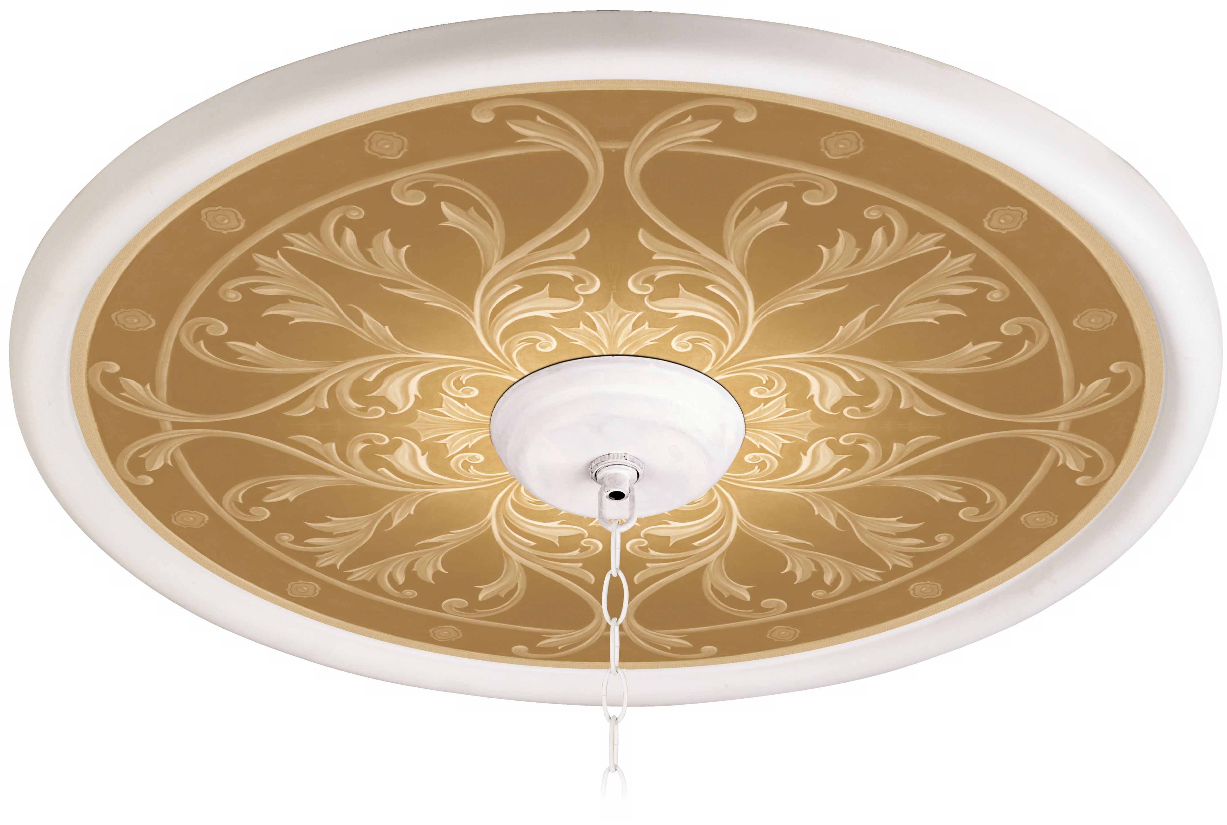 Tracery Spice 24 Inch Wide White 4 Inch Opening Medallion