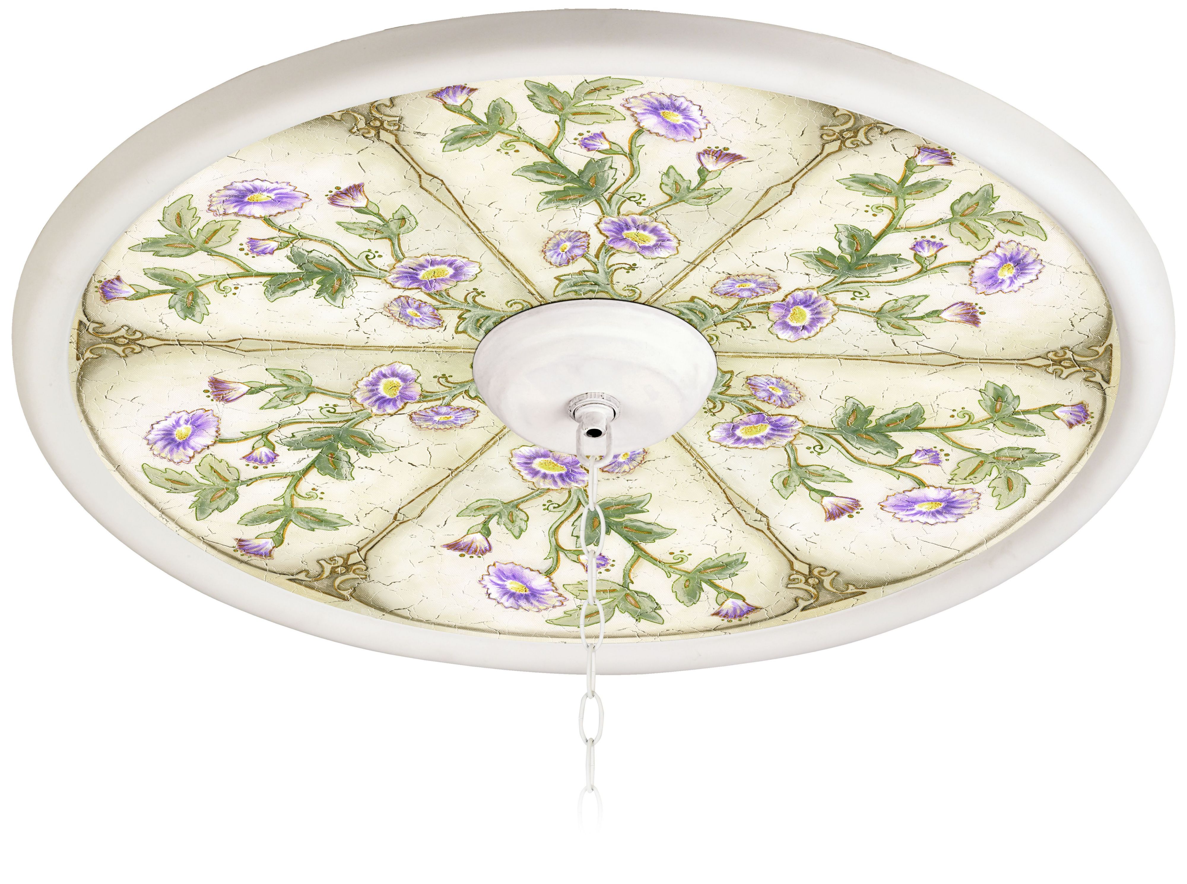 English Garden Lavender 24" White 4" Opening Medallion