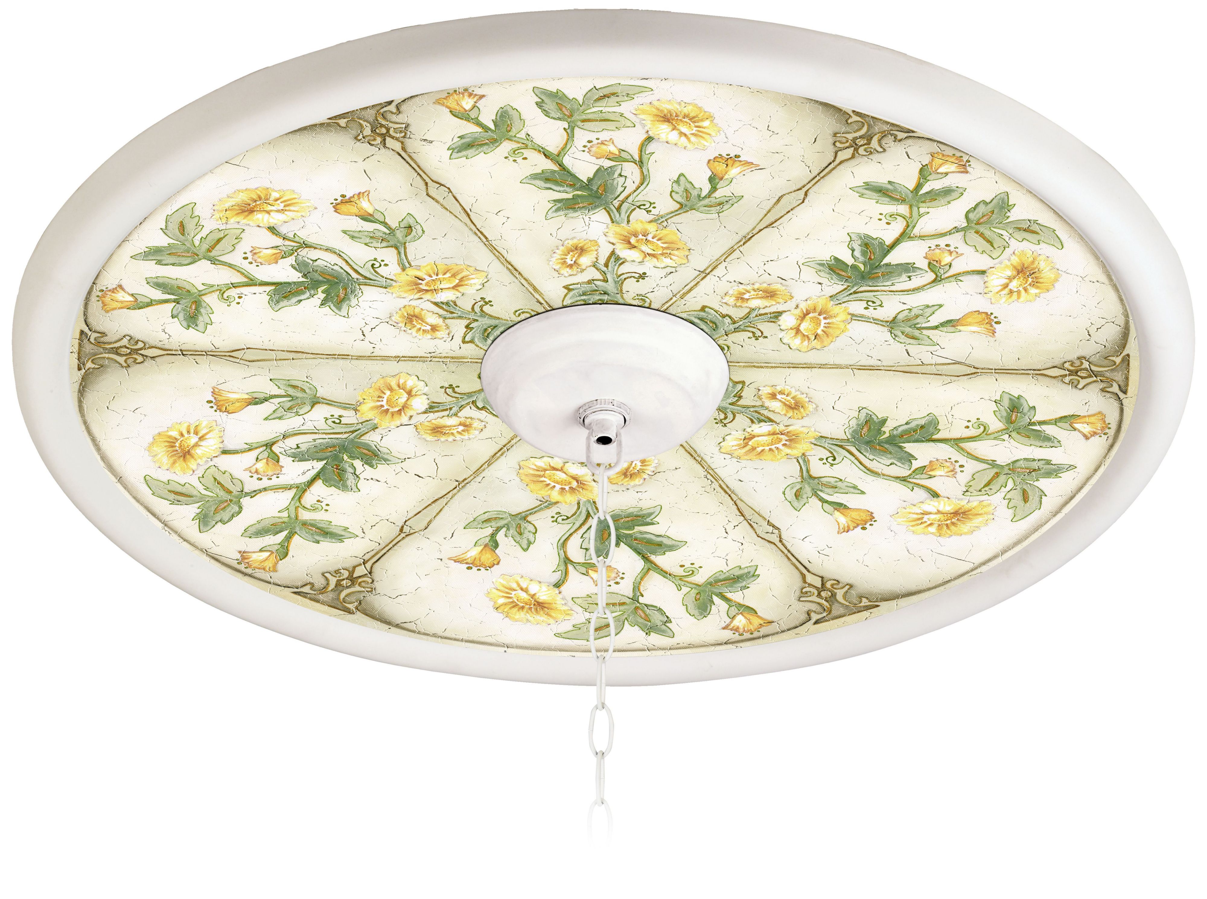 English Garden Butter  24" White 4" Opening Medallion
