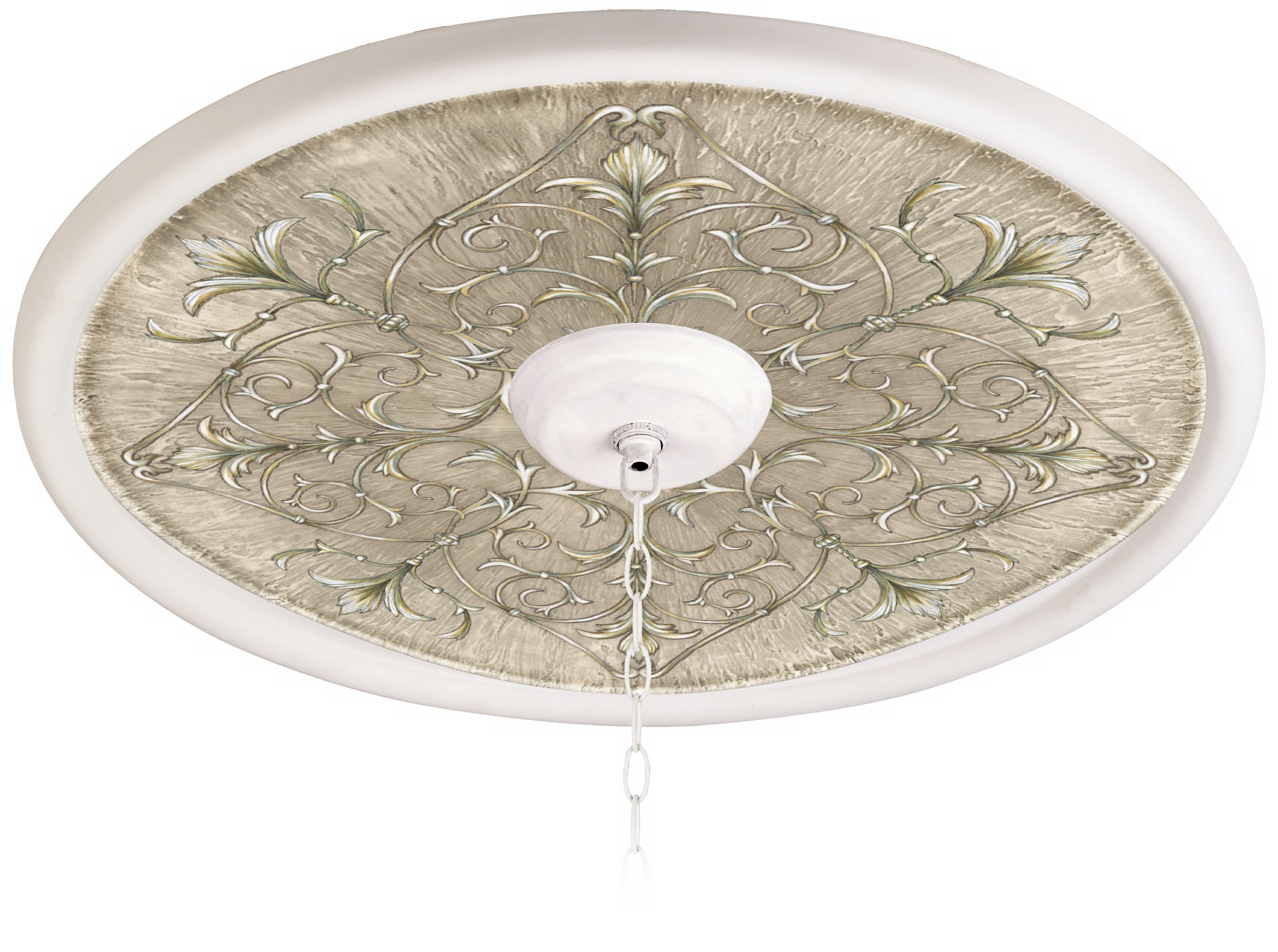 La Fleur Blanche 24" Wide White 4" Opening Medallion