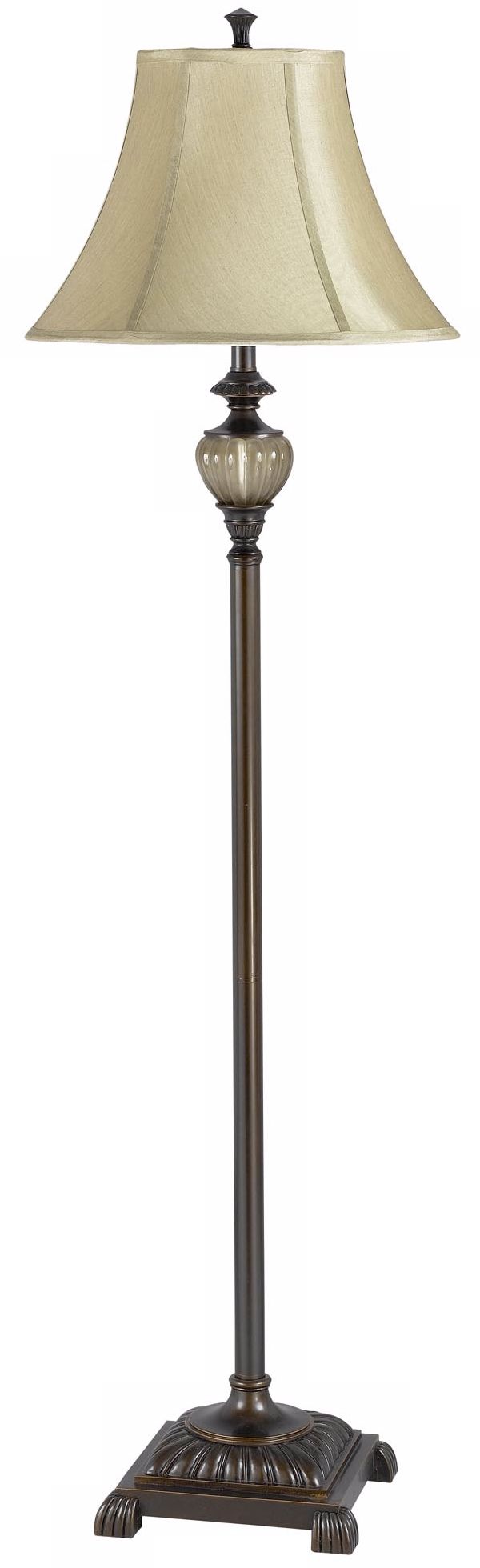 Pumpkin Accent Opaque Glass Font Bronze Floor Lamp
