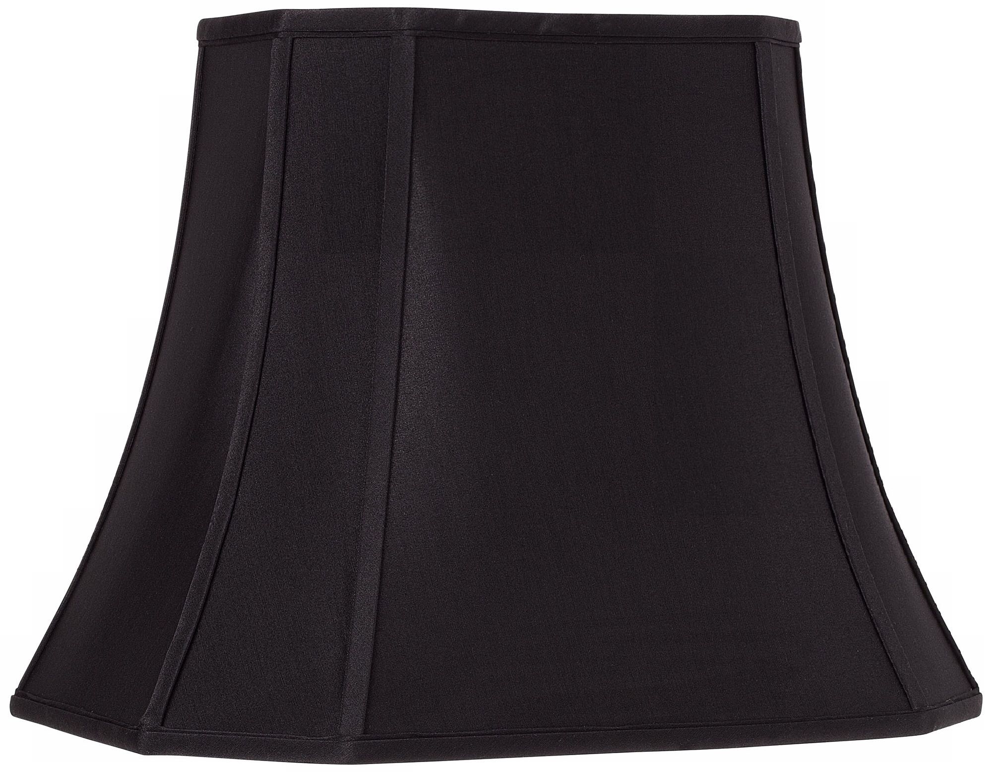 Black Oblong Cut Corner Lamp Shade 7/10x12/16x13x12 (Spider)