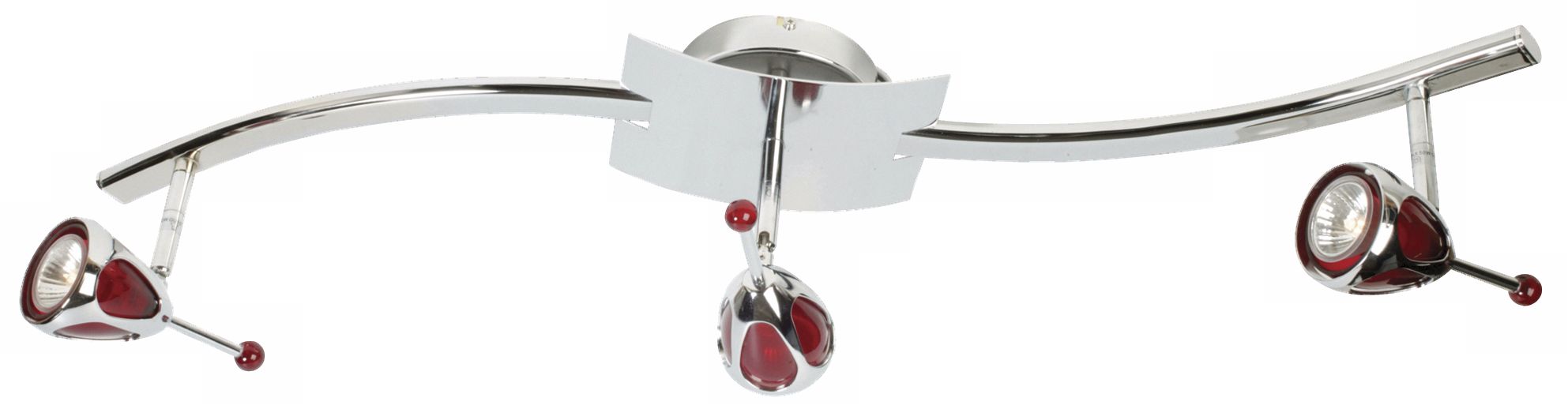Red and Chrome Finish Three Light Track Kit