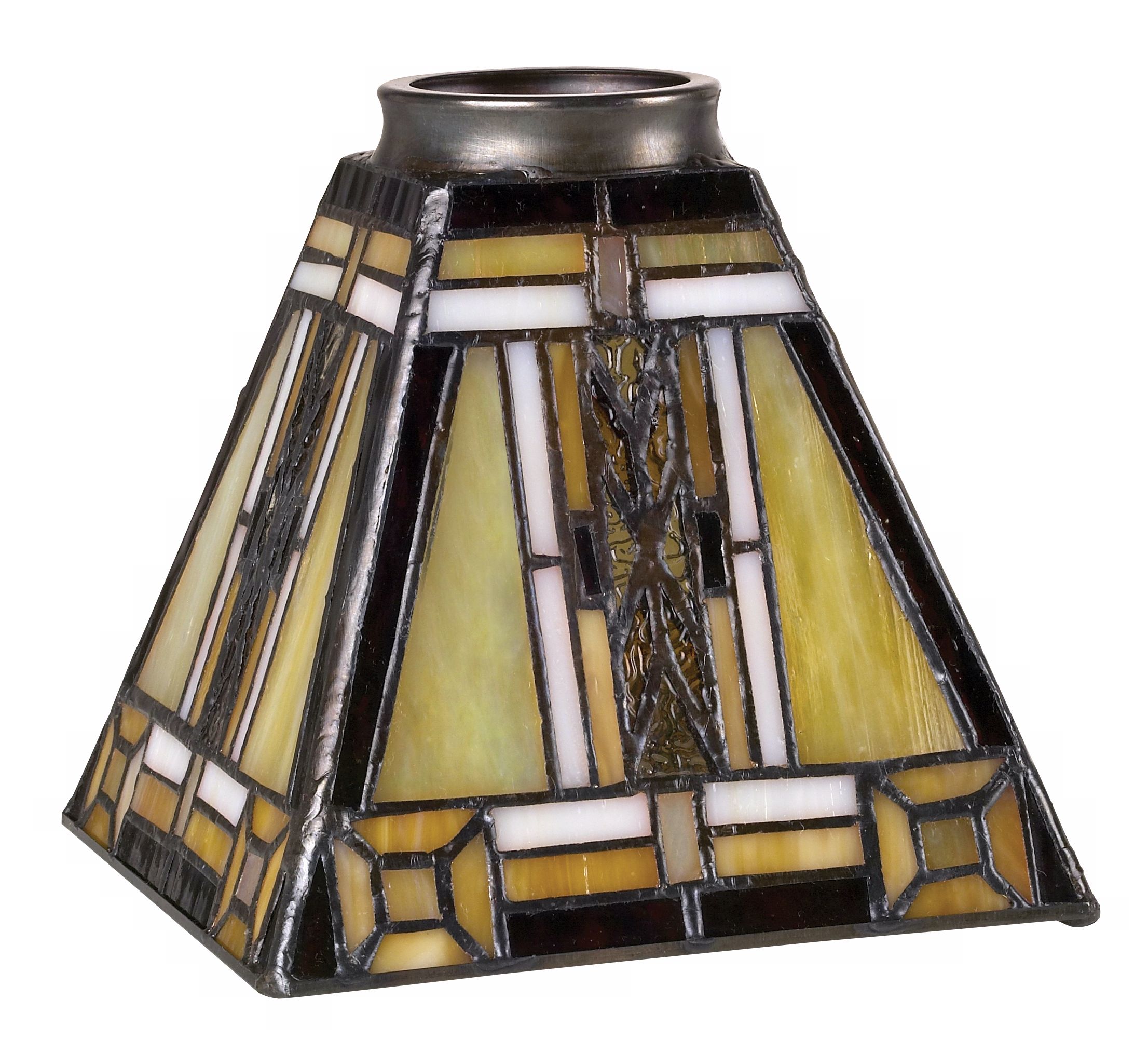 2 1/4" Fitter Set of Four Mission Tiffany Glass Shades