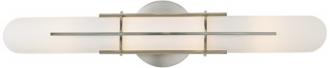 Brushed Nickel with Etched White Glass Wall Light 94852