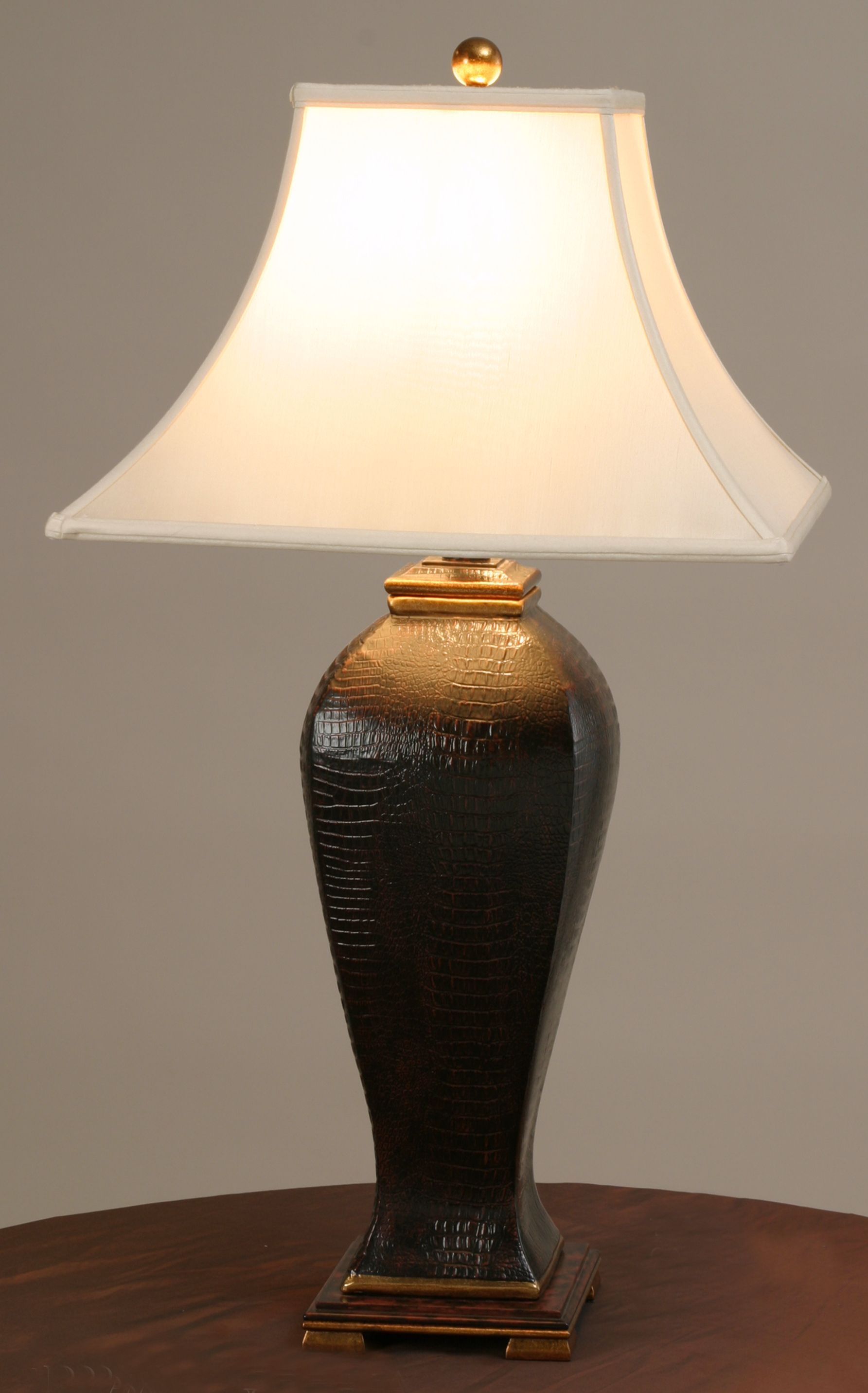 Raschella Collection Faux Snakeskin Oxford Table Lamp