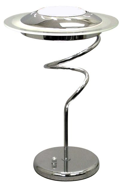 Lite Source Chrome Twist With Frosted Glass Shade Desk Lamp