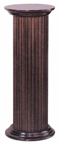 Round Cherry Brown Fluted Pedestal Plant Stand