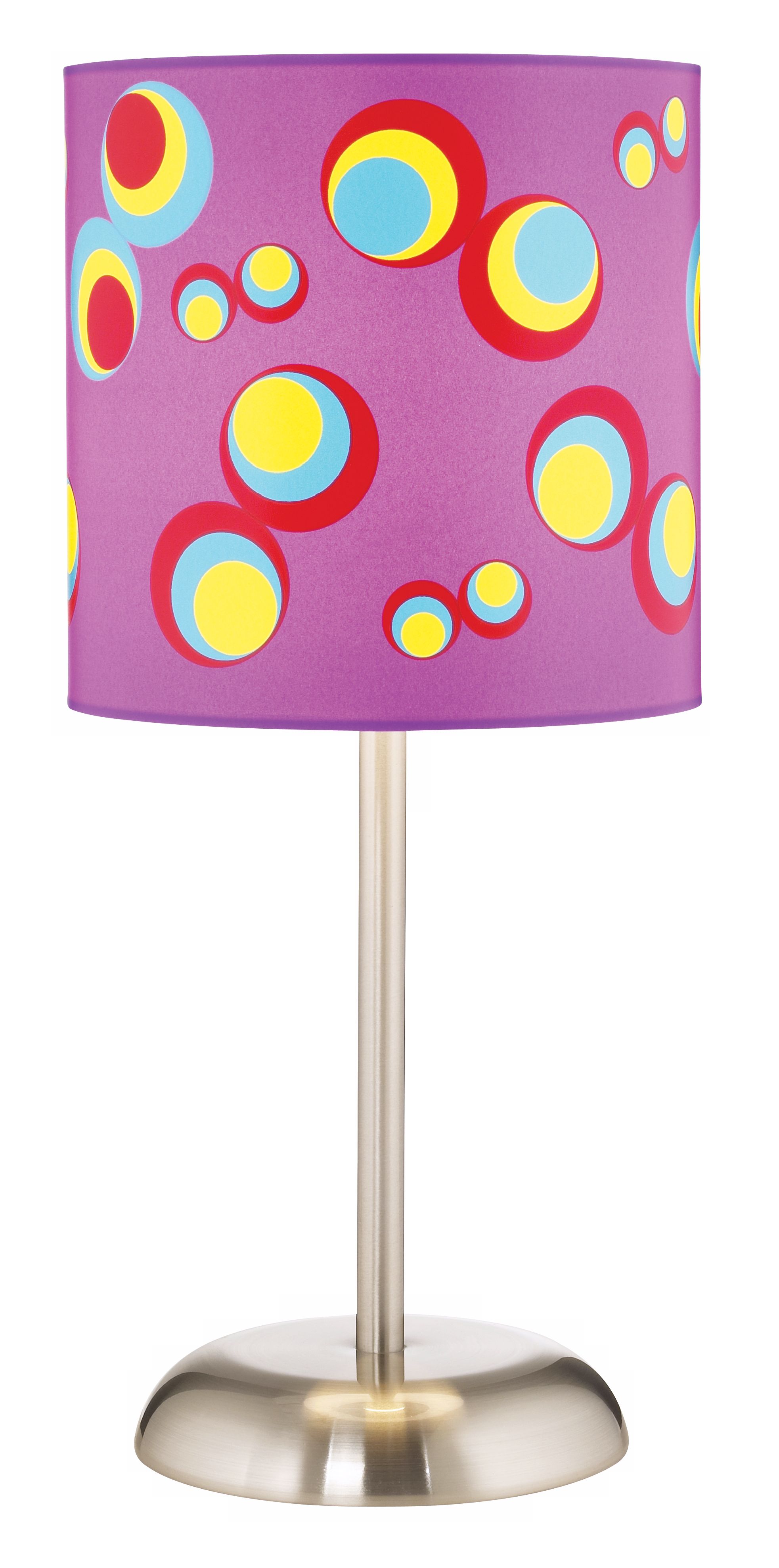 Purple Retro Circles Stainless Steel Table Lamp