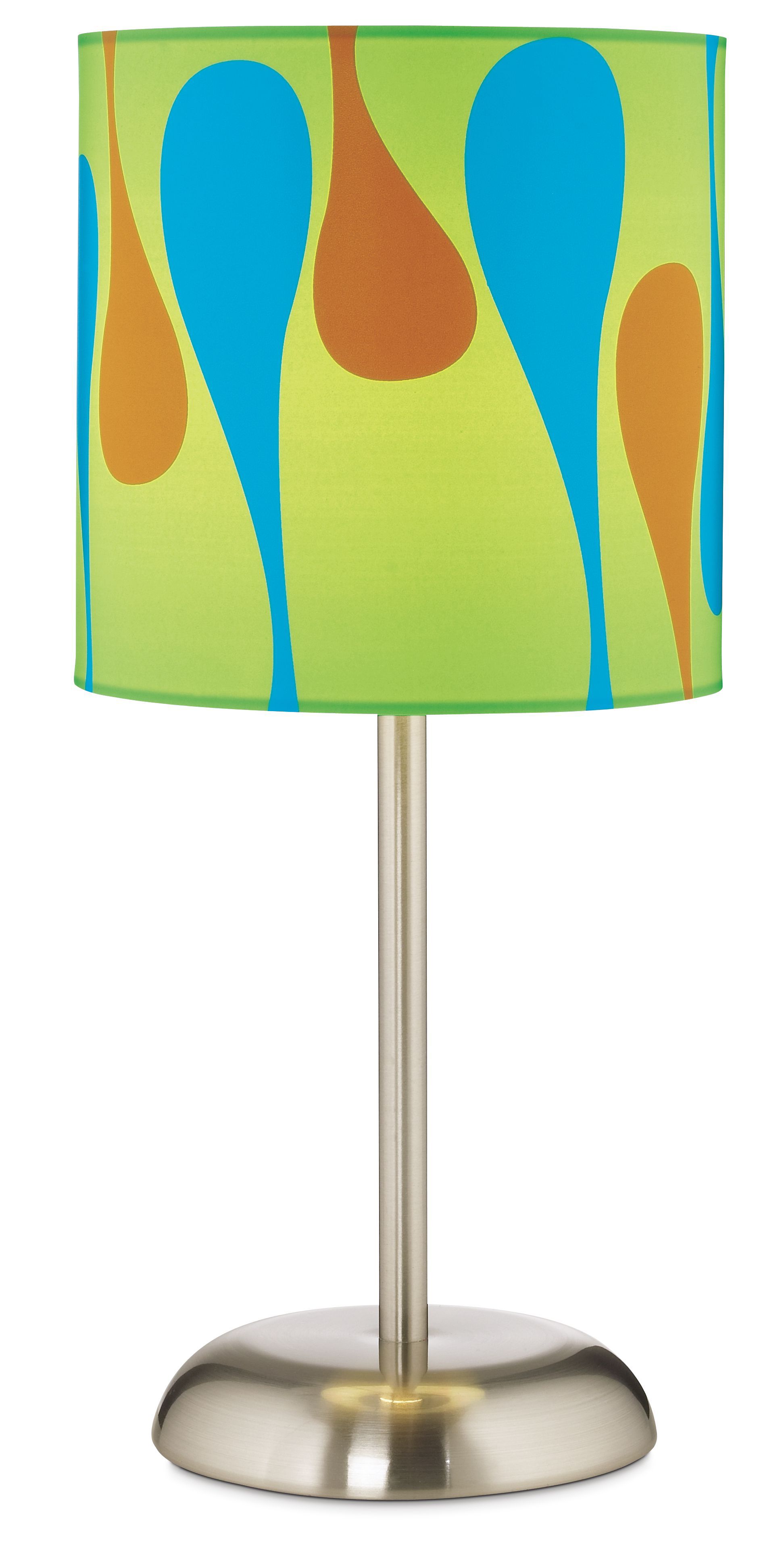 Retro Teardrop Table Lamp with Lime Green Shade