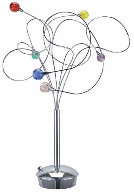 Lite Source Orbits Multi-Color Six Light Table Lamp