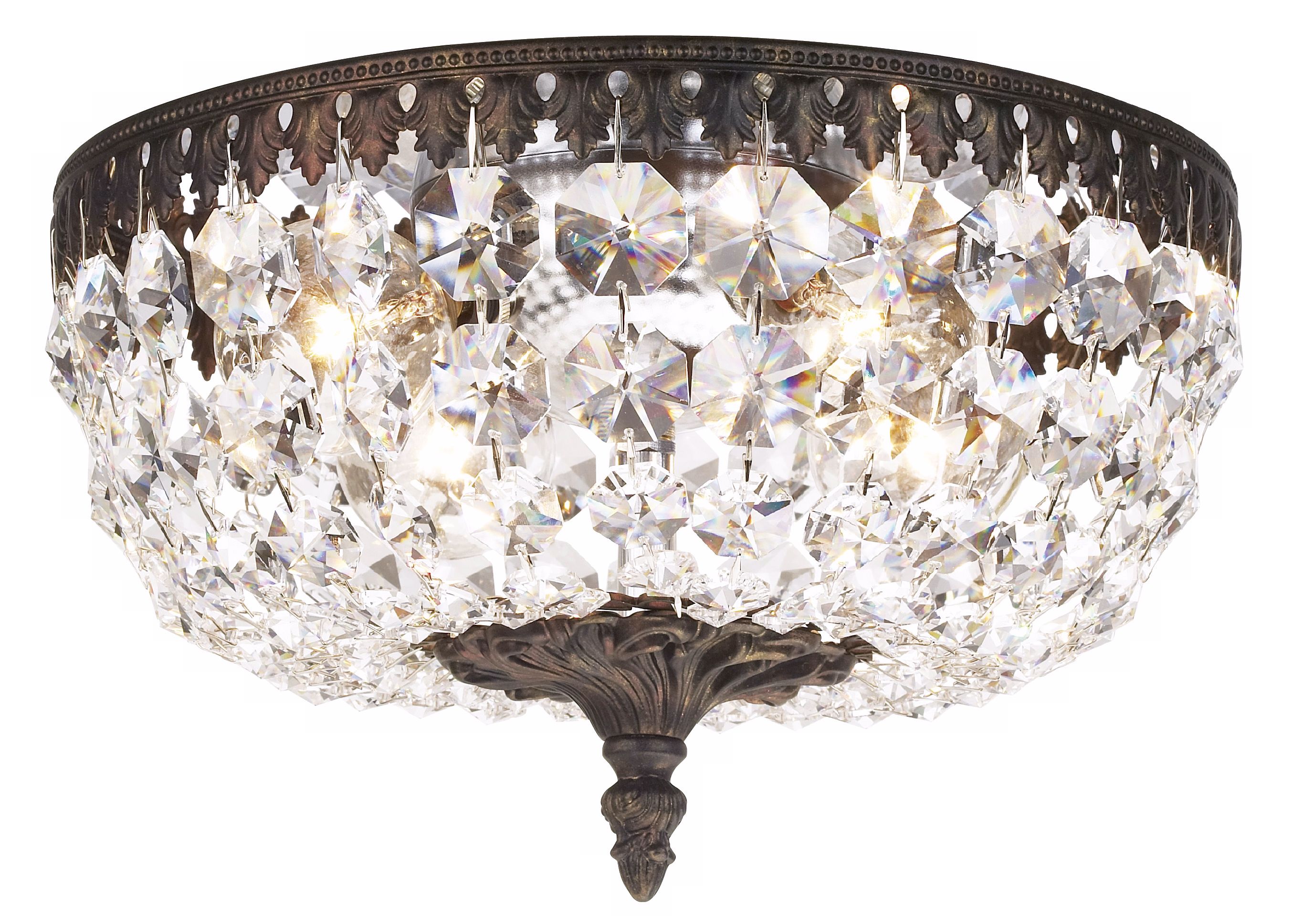 Schonbek Rialto Bronze Crystal 10" Wide Ceiling Light