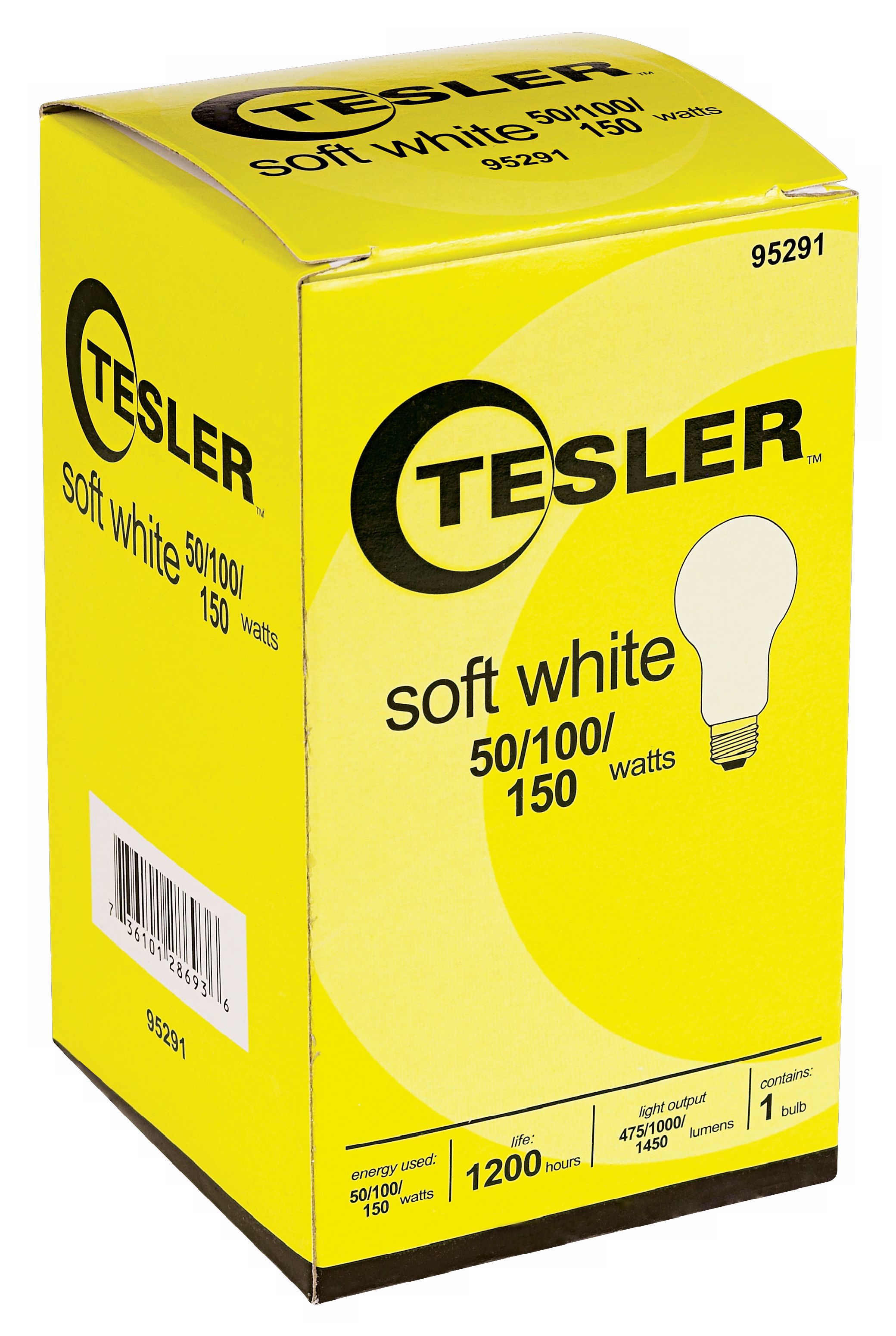 Tesler 50 100 150 Soft White Light Bulb