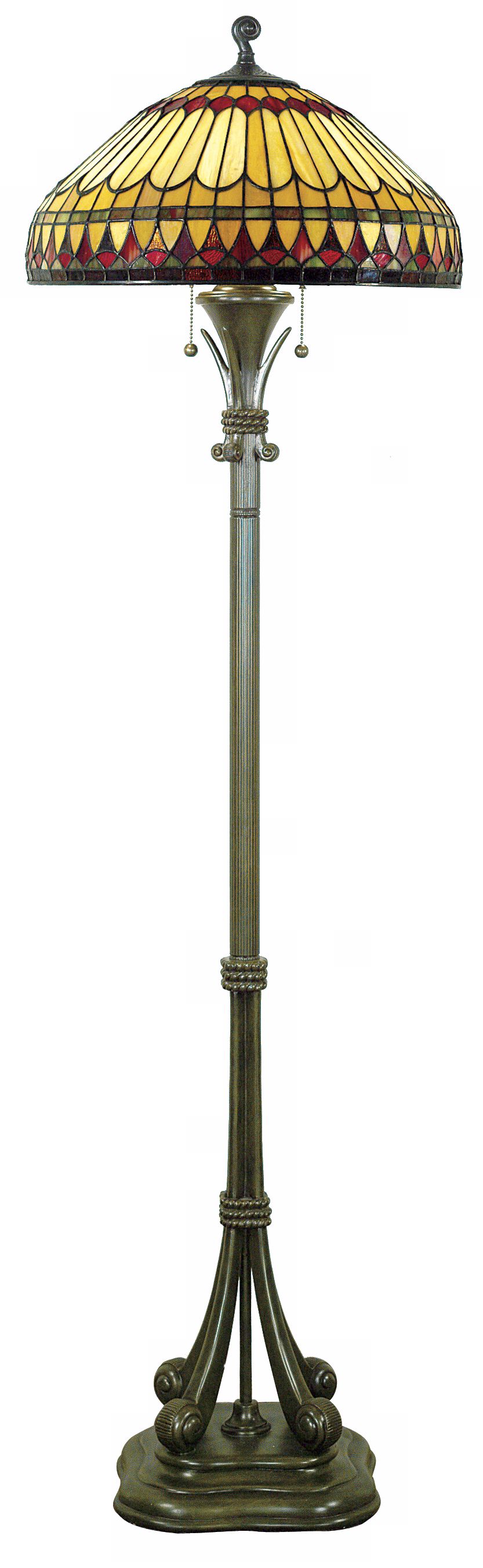 Tiffany Floor Lamp with Feather Glass Shade