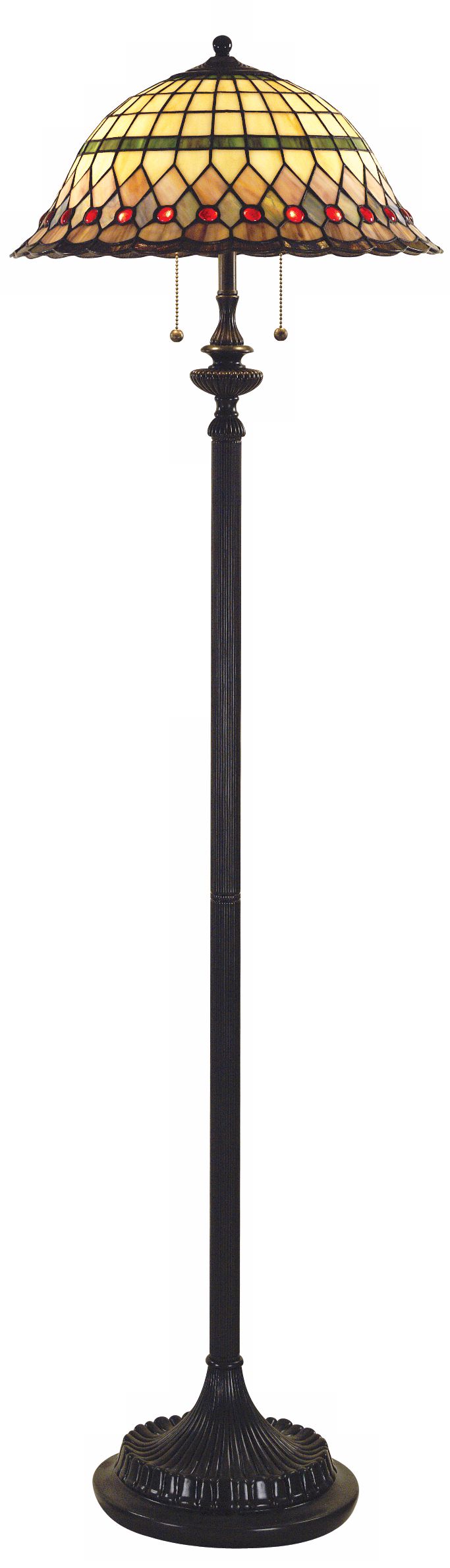 Vintage Bronze With Tiffany Style Shade Floor Lamp