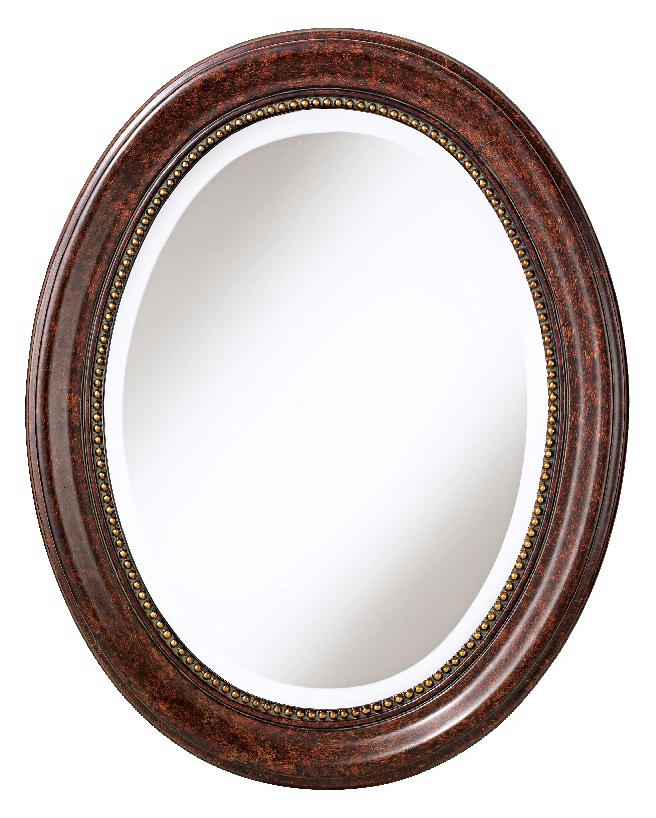 Russet Brown Oval 29 3/4" High Wall Mirror