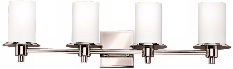 Polished Nickel and Etched Glass 28 1/2" Wide Bathroom Light