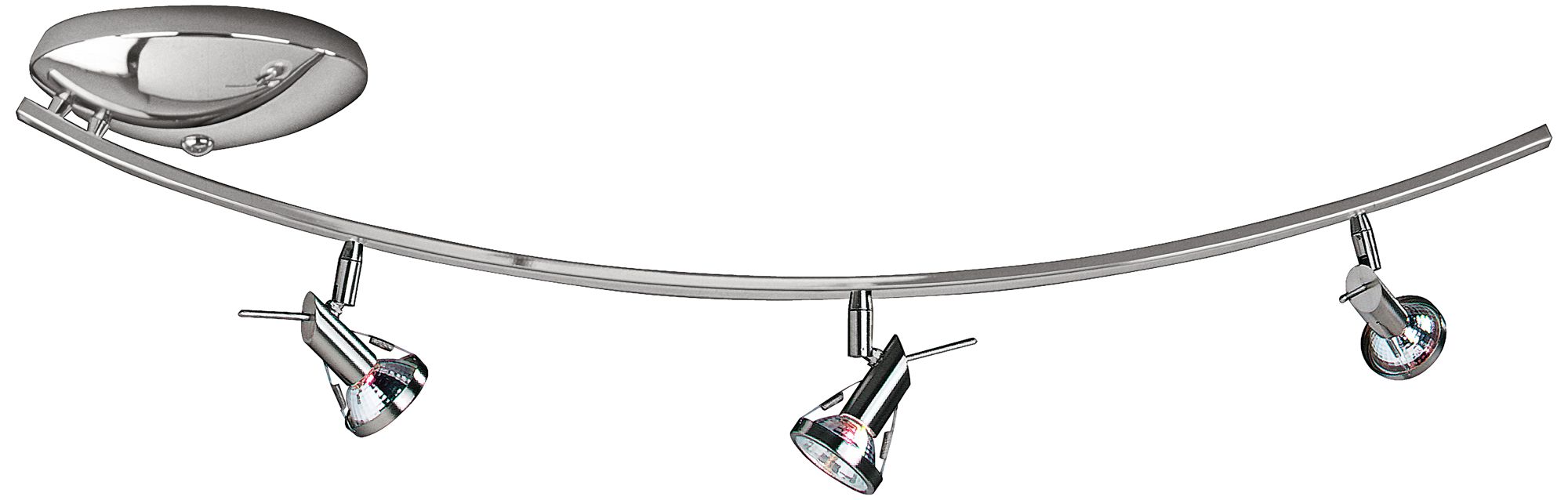 Versahl Matte Chrome 3-Spotlight  Offset Arc Track Fixture