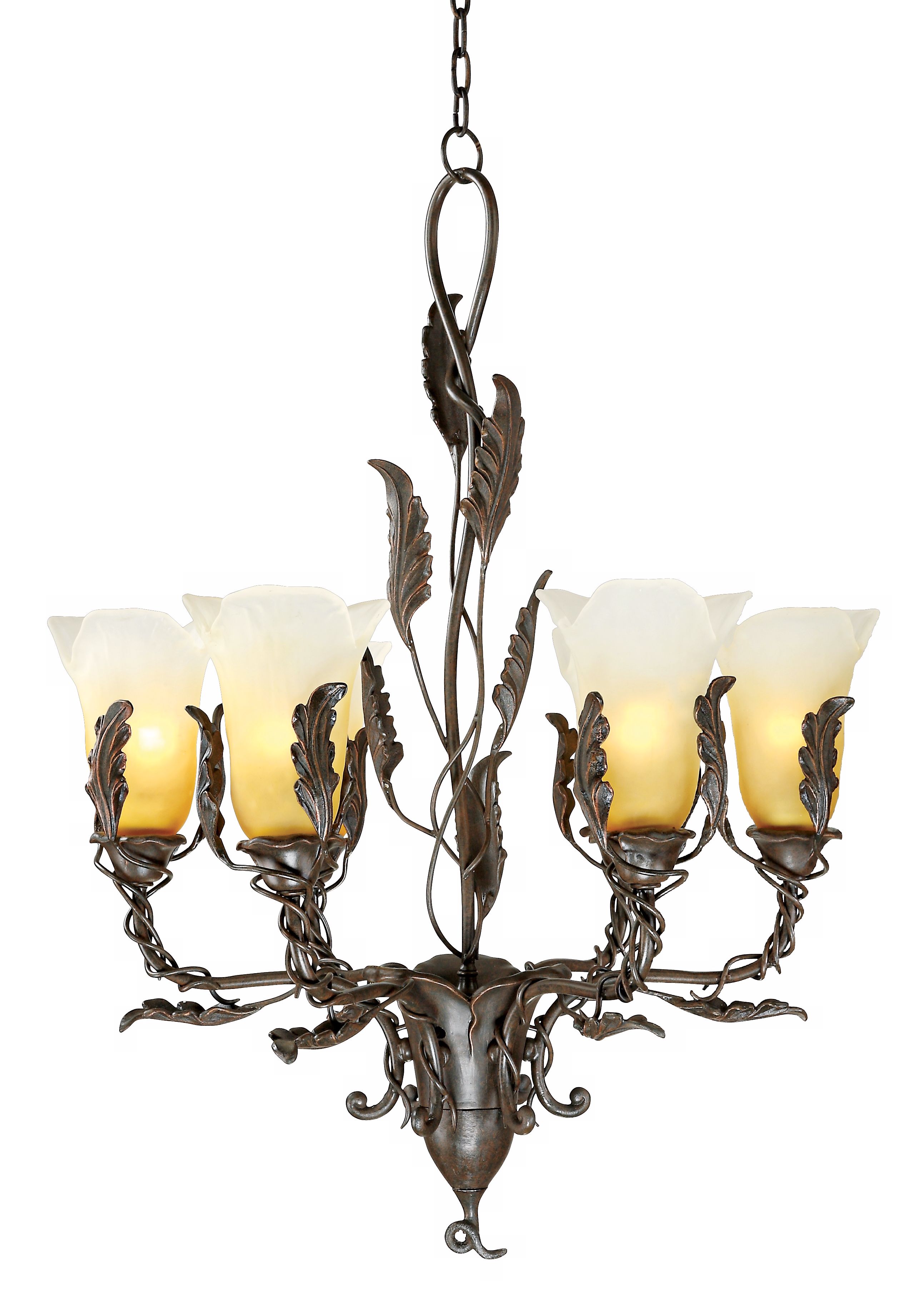 Leaf and Vine 29" Wide 6-Light Chandelier