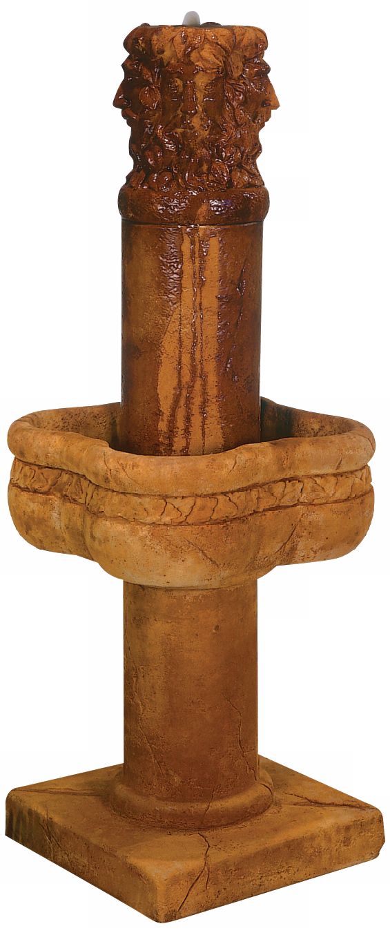 Henri Studio Garden Sculptural Faces Column Fountain