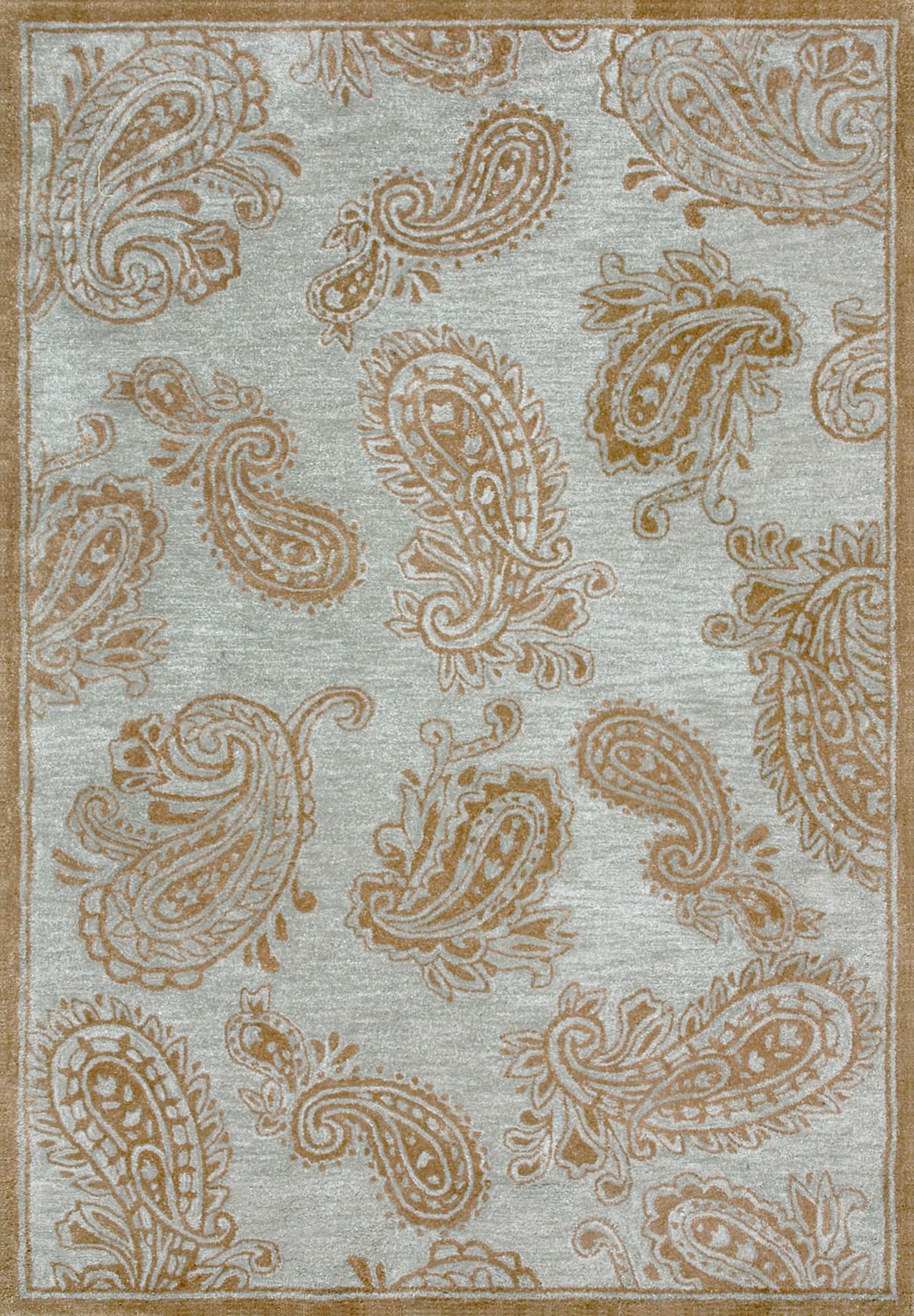 Lacy Teardrops Aqua Latte Area Rug