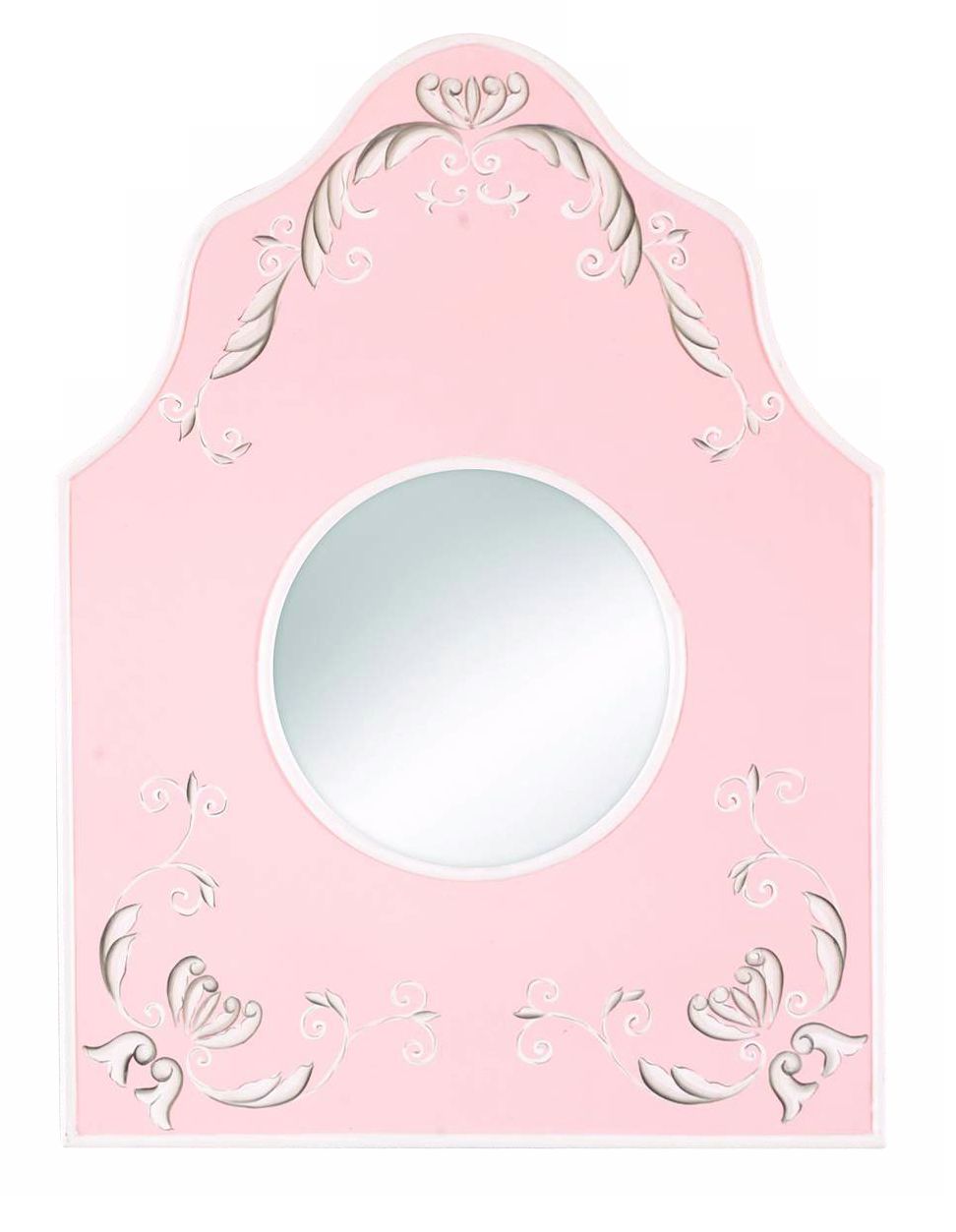 Pretty in Pink Wood Frame Wall Mirror