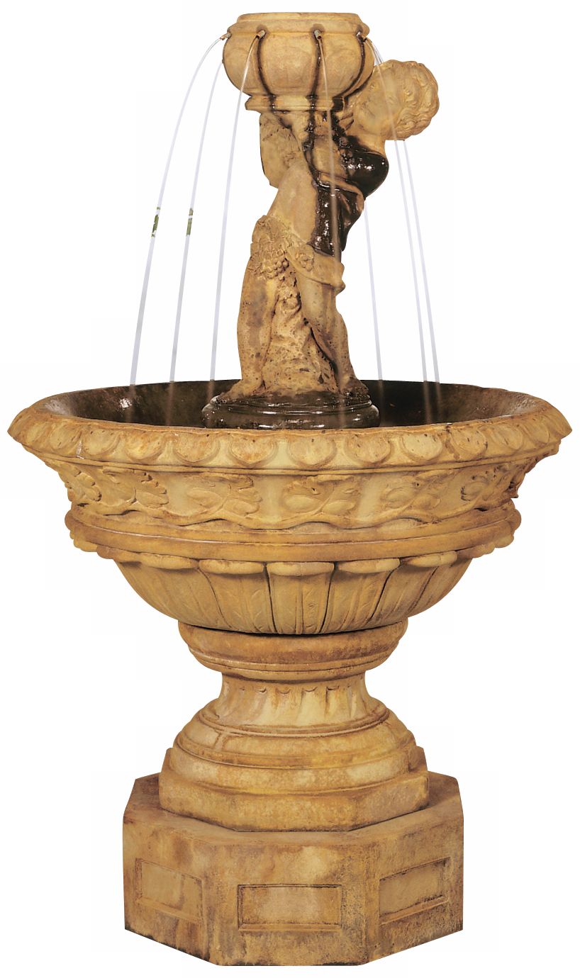 Henri Studios Valencia Cherub Garden Fountain