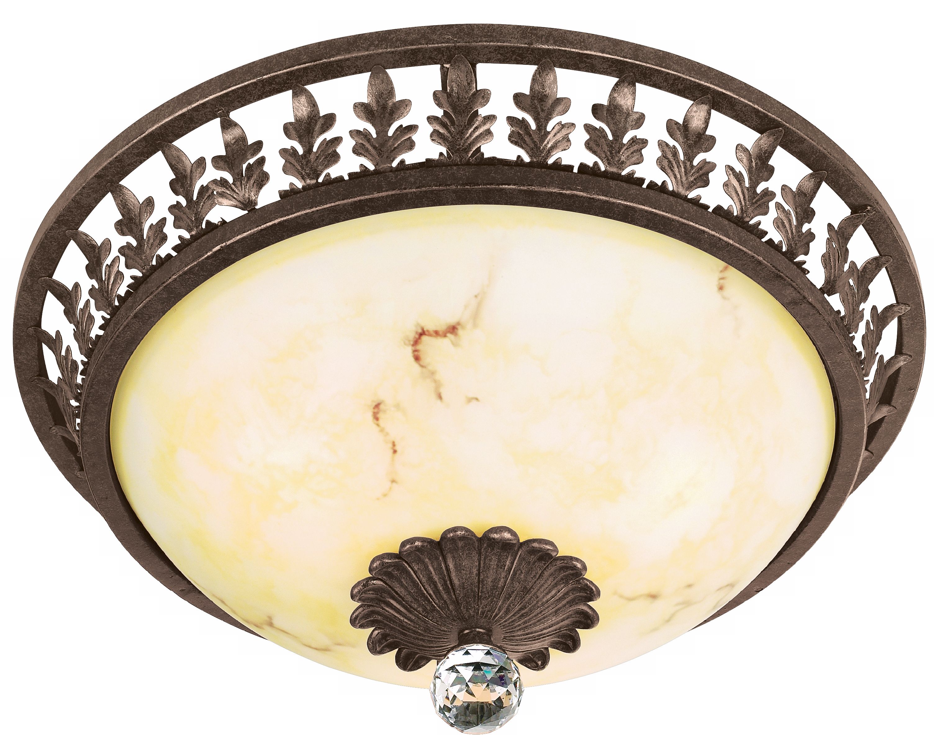 Crest Leaf and Crystal Accent 16 1/2" Wide Ceiling Light