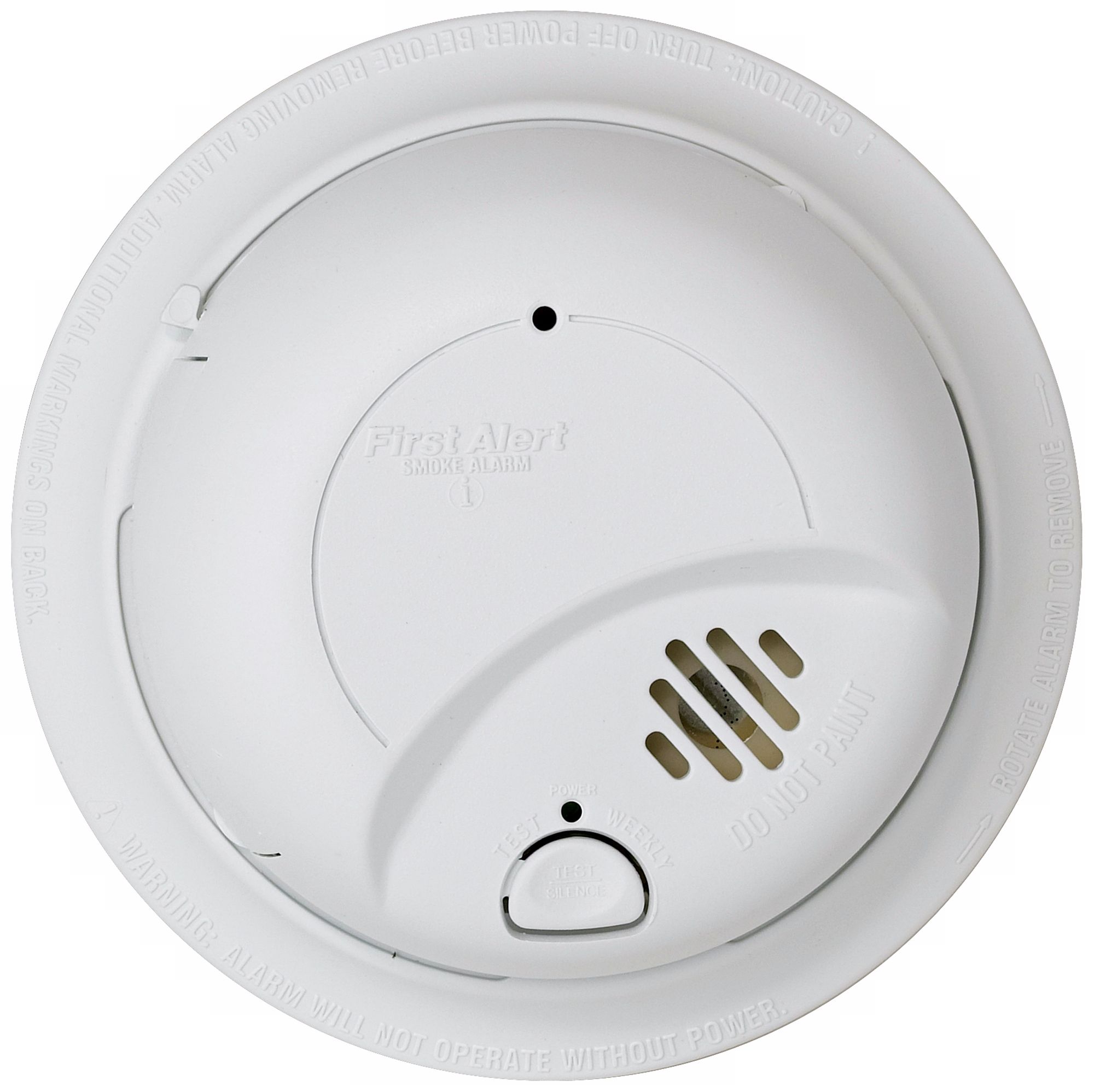 White 120V AC Smoke Alarm with 9V Battery Backup