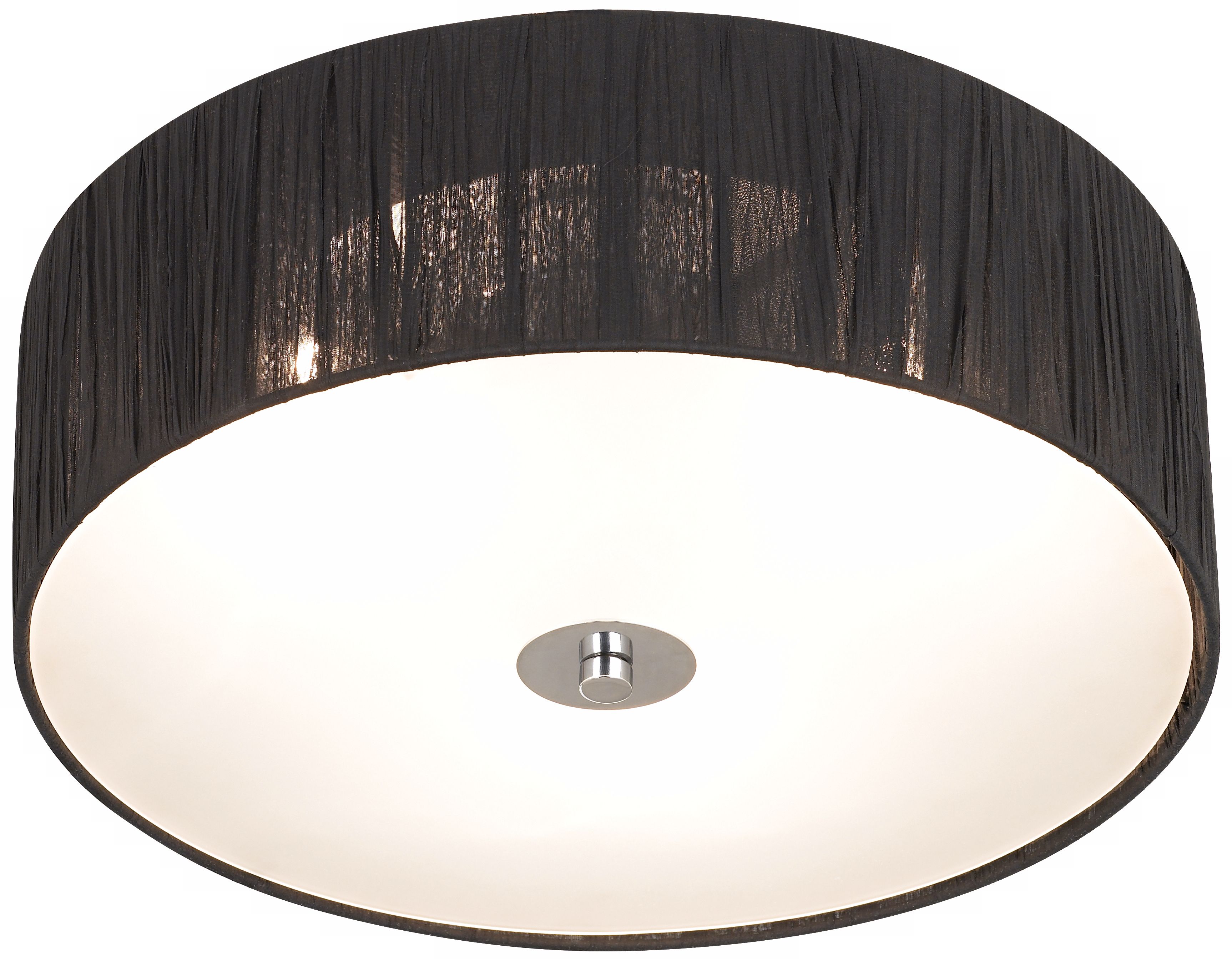 Possini Euro Sheer Black Fabric 16" Wide Ceiling Fixture